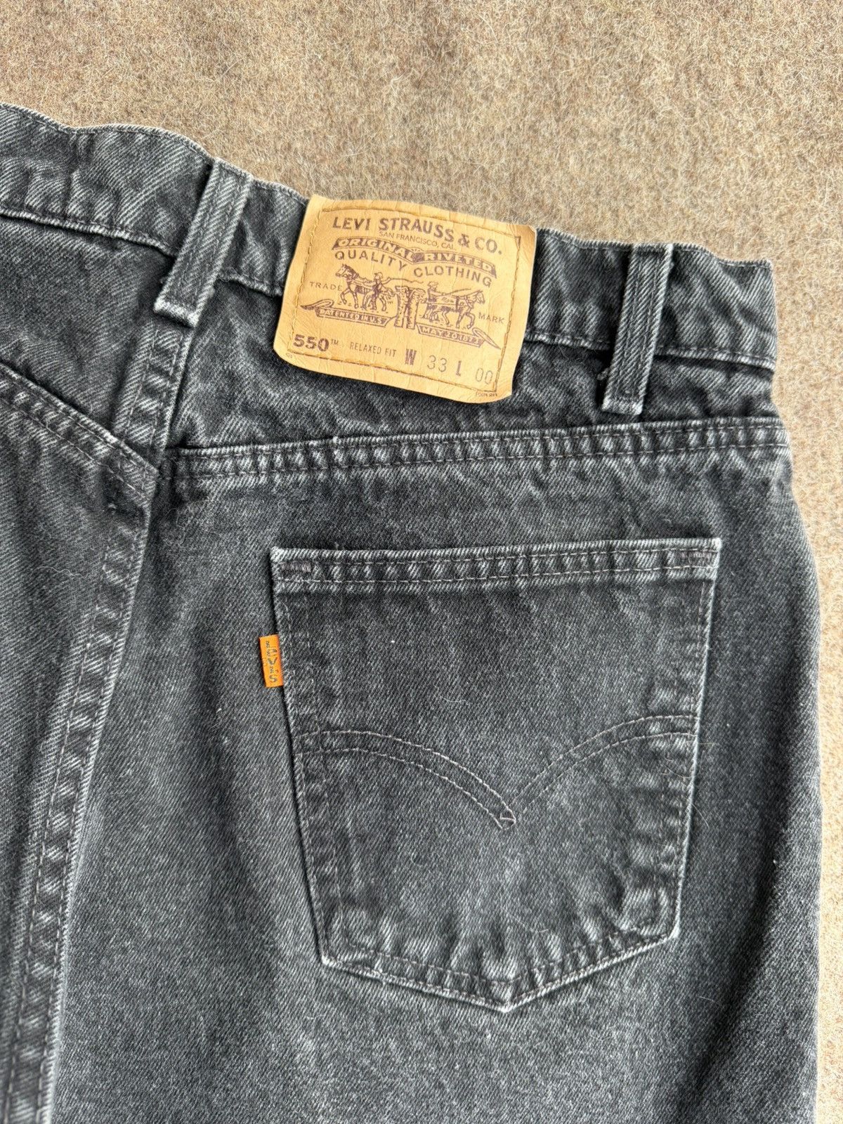 Levi's Levi’s 550 Made in USA Orange Tab Denim Shorts Size US 33 - 8 Thumbnail