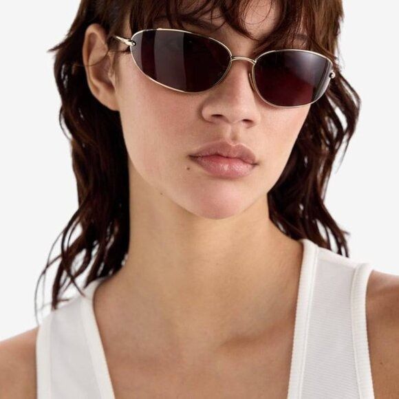 Loewe Loewe LW40164U 32E Sunglasses Shiny Gold Oval Frame, Brown Size ONE SIZE - 2 Thumbnail