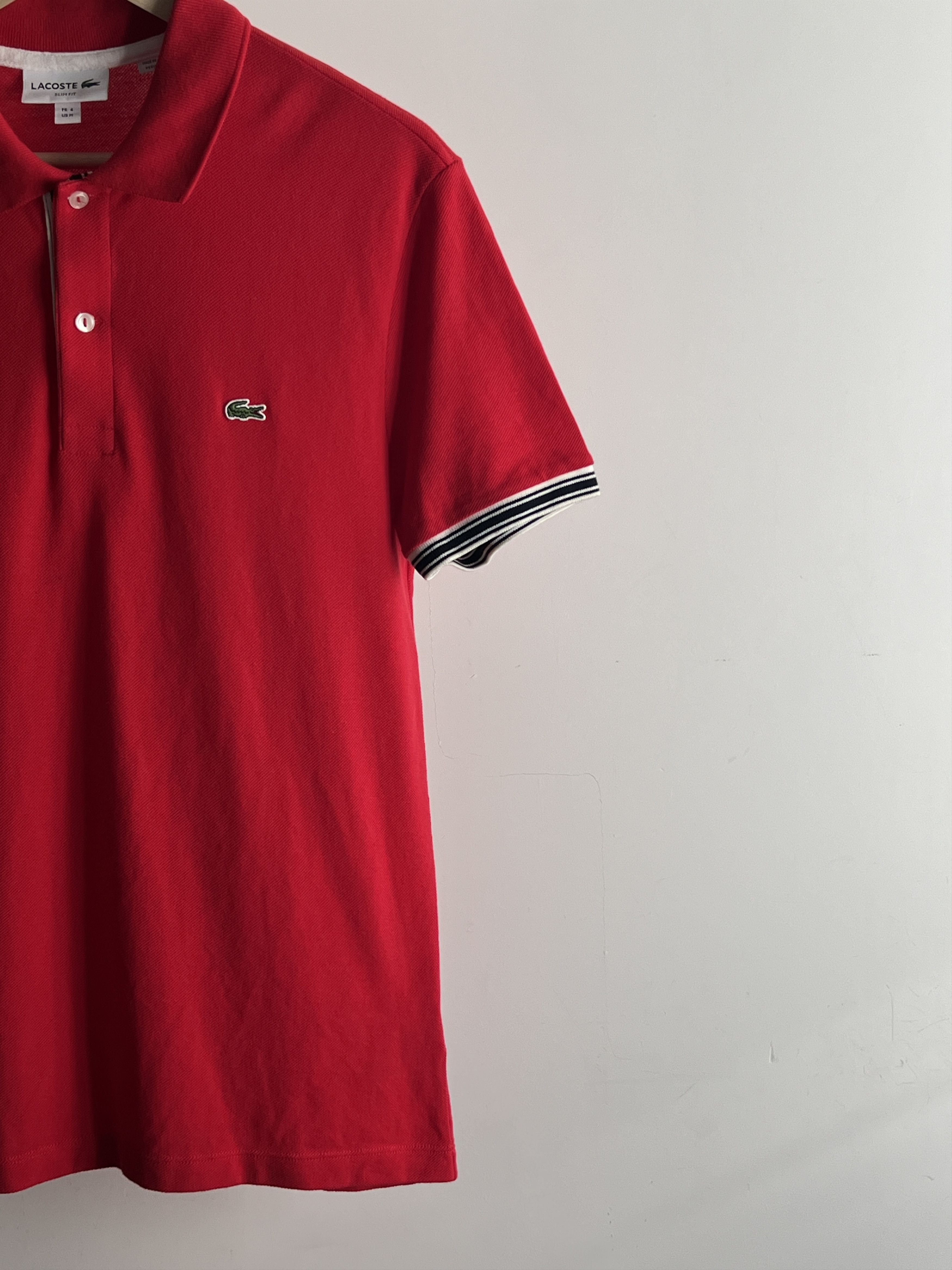 Lacoste Lacoste Polo Shirt Men Size 4 Medium Red Slim Fit Logo Size US M / EU 48-50 / 2 - 2 Thumbnail