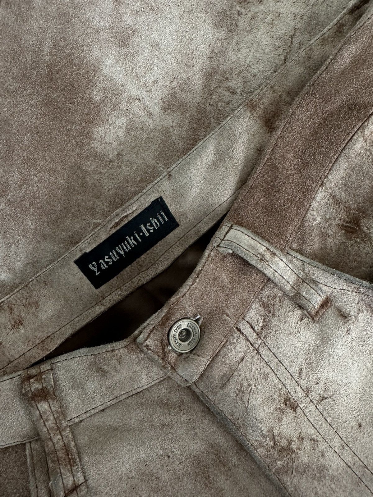 Yasuyuki Ishii YASUYUKI ISHII LEATHER COWHIDE FLARED PANTS Size US 31 - 8 Thumbnail
