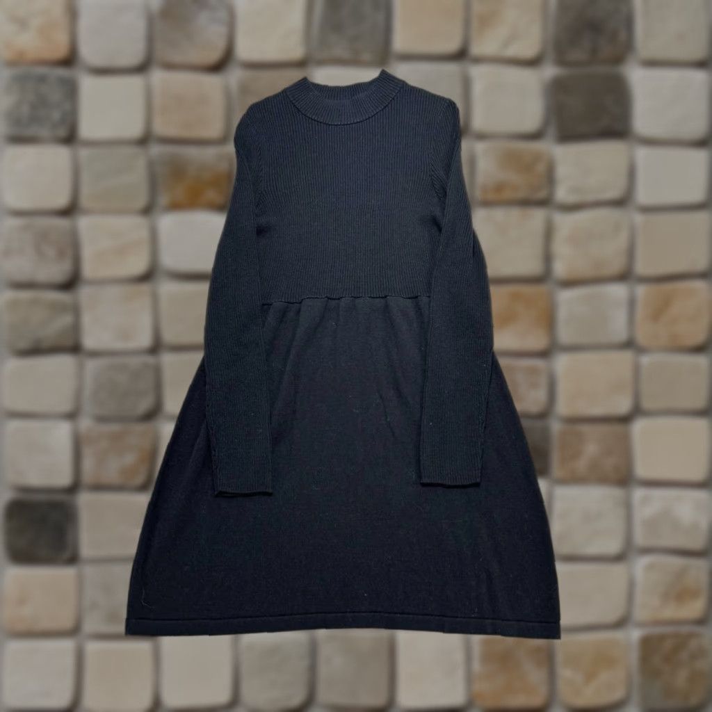 Free People Free People Dress Womens Large Black Cotton Blend Knit Blouson Size L / US 10 / IT 46 - 1 Thumbnail
