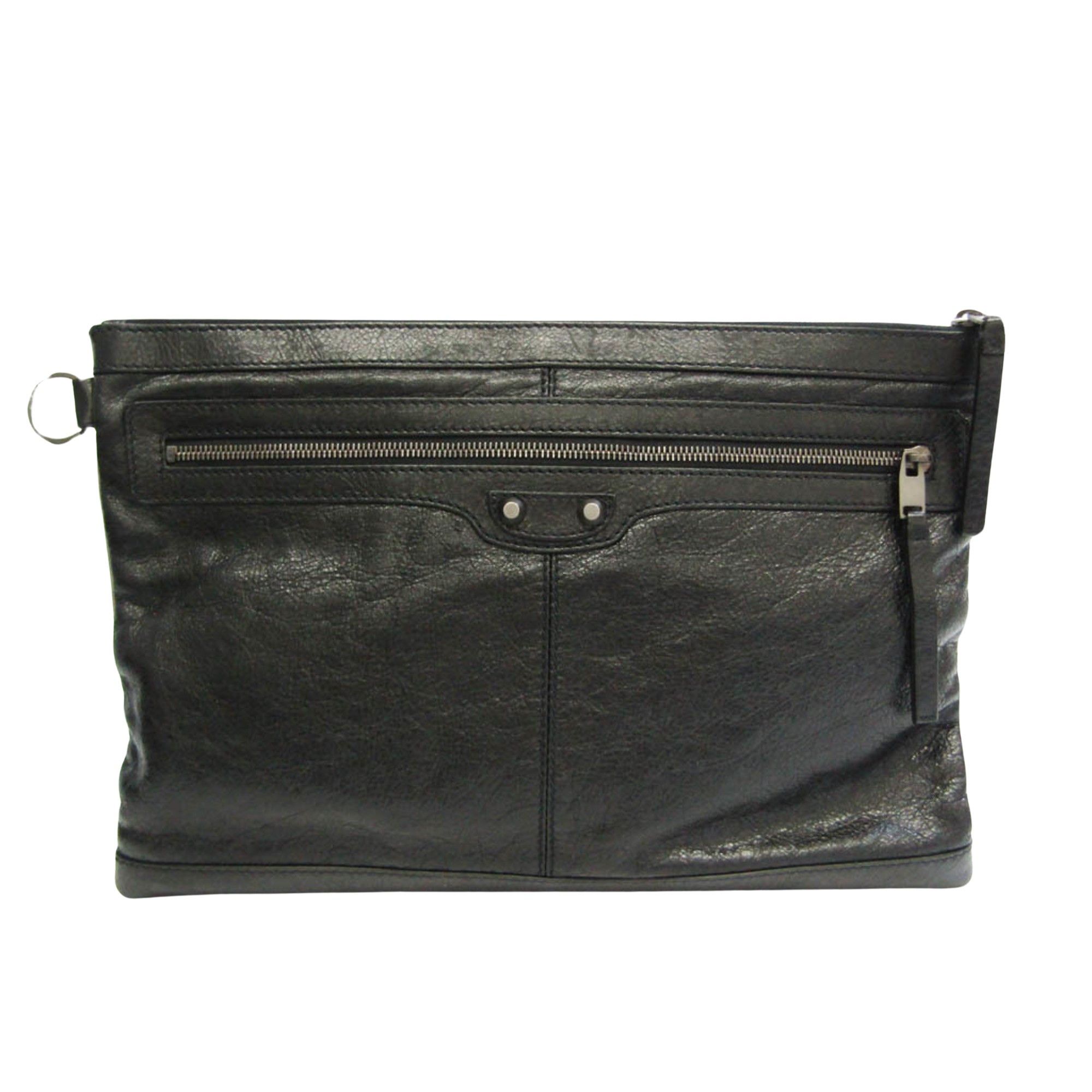 Balenciaga Clip Black Leather Clutch Bag (Pre-Owned) Size ONE SIZE - 1 Thumbnail