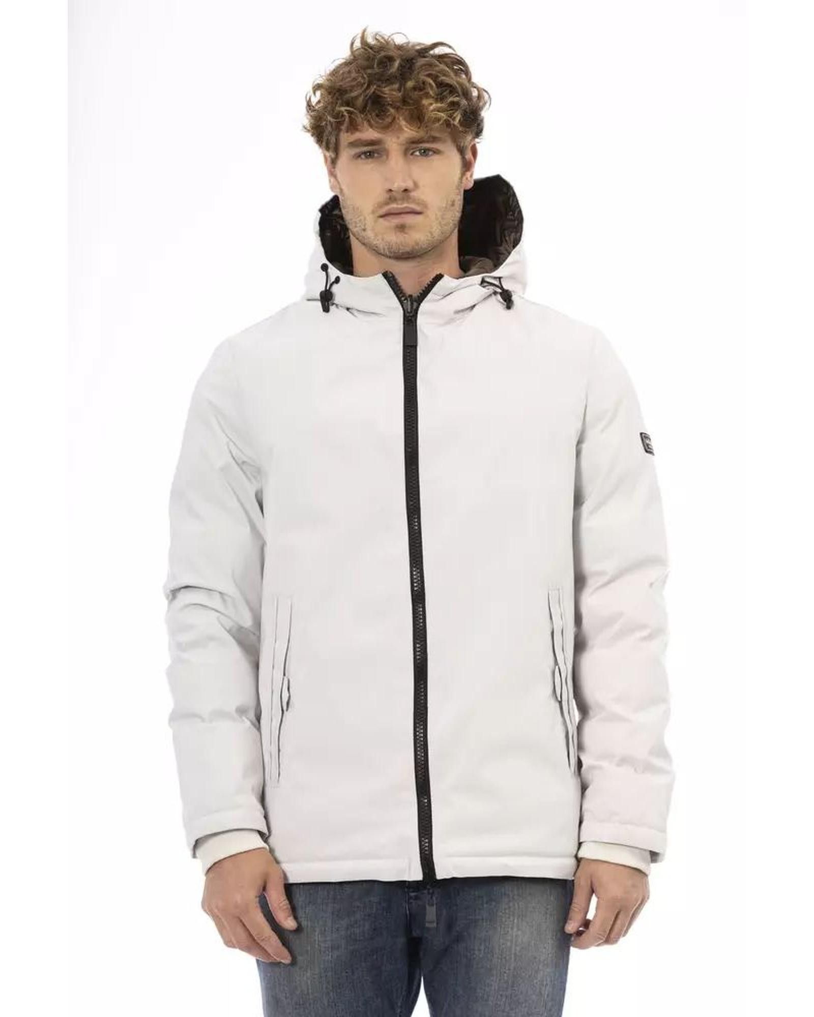 image of Baldinini Polyester Jacket With Threaded Pockets in White, Men's (Size Medium)