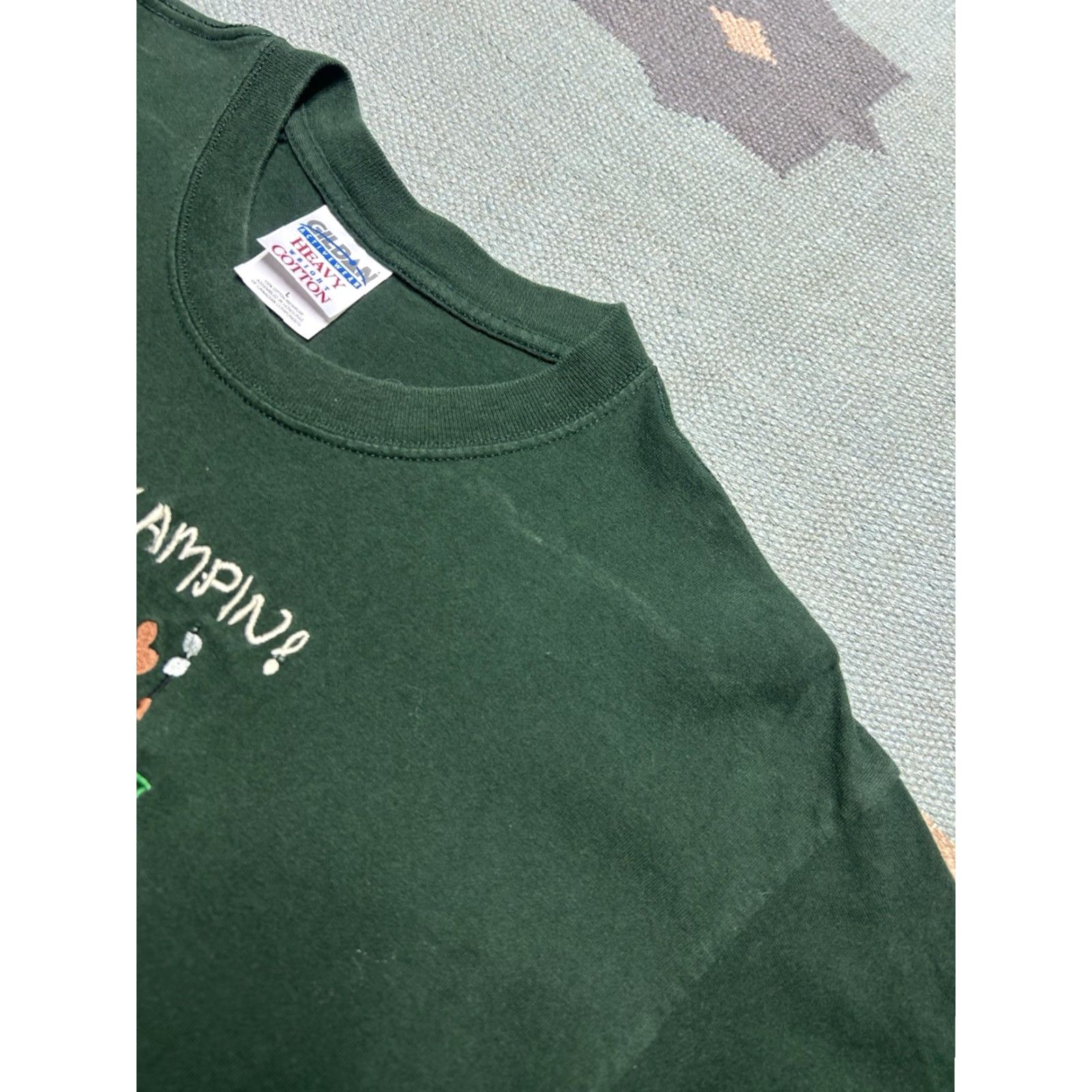 Vintage VINTAGE WE T-Shirt Up North Michigan We Be Camping Embroidered Moose Large Green Mens Girls? Size US L / EU 52-54 / 3 - 4 Thumbnail