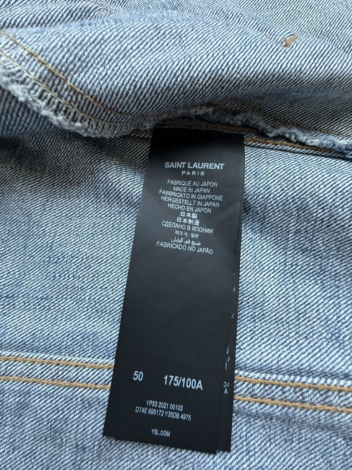 Saint Laurent Paris SS22 Saint Laurent zip distressed denim trucker jacket 50 Size US M / EU 48-50 / 2 - 24 Thumbnail