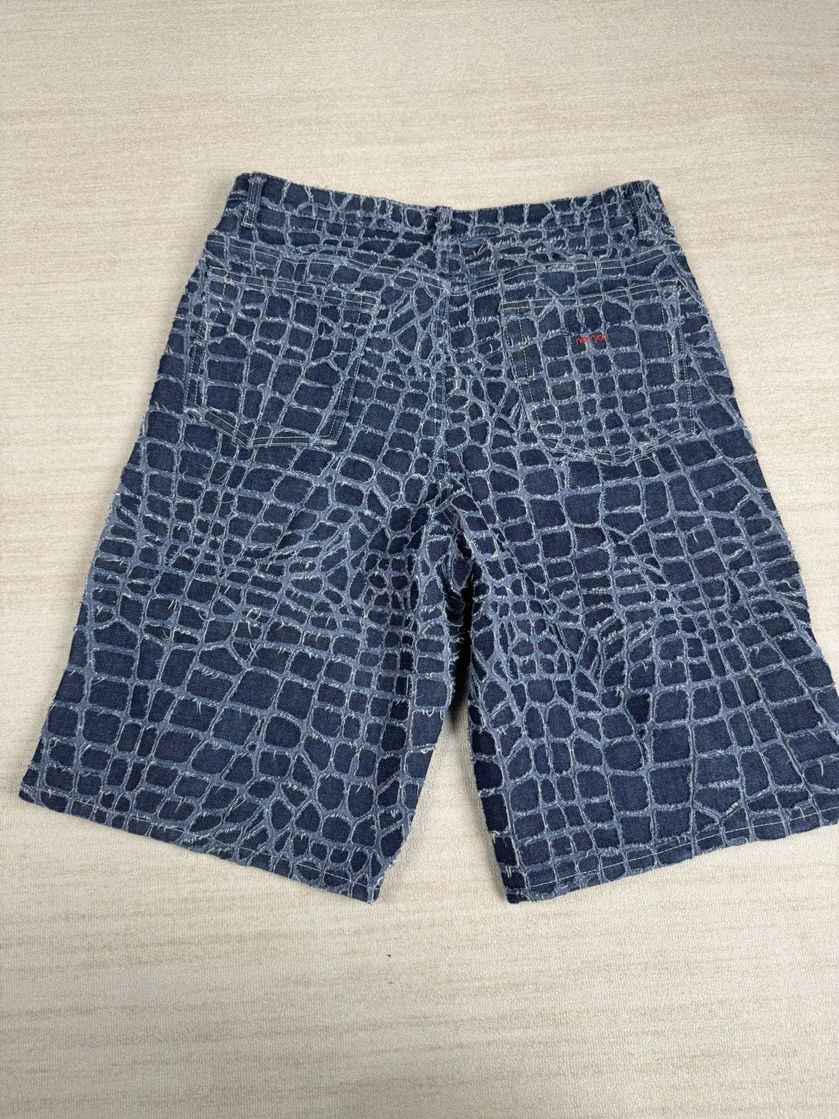 Supreme frayed croc baggy denim short Shorts
