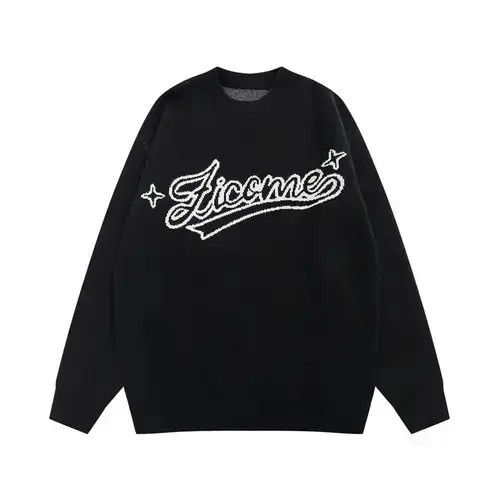 Other Oversized 8 ball knit black sweater Size US L / EU 52-54 / 3 - 2 Thumbnail