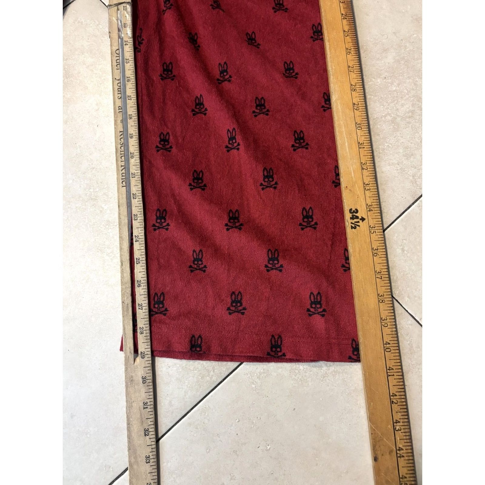 Psycho Bunny Psycho Bunny Pajama Pants Mens M Red fleece graphic print lounge sleepwear Size US 31 - 6 Thumbnail