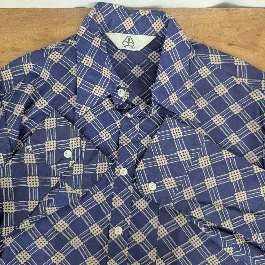 Vintage Deadstock Fekon Hungarian Communist Era Men's "Disco" Shirt Size US S / EU 44-46 / 1 - 1 Thumbnail