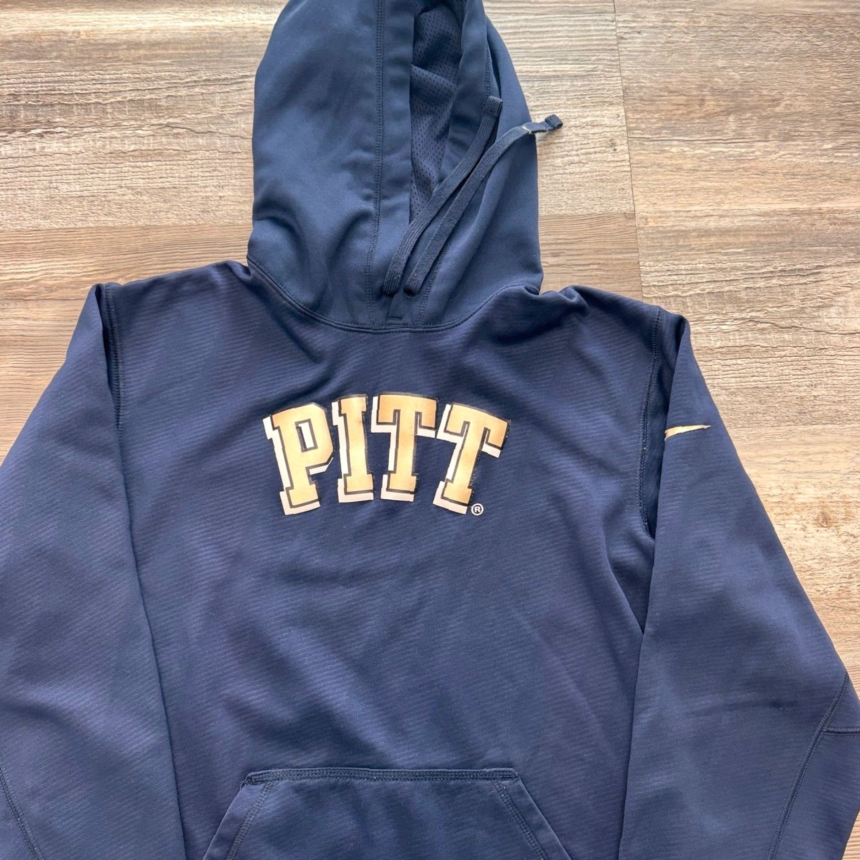 Nike Nike Pittsburgh Pitt Panthers Blue Mens S Therma Fit Mini Swoosh Pullover Hoodie Size US S / EU 44-46 / 1 - 2 Thumbnail