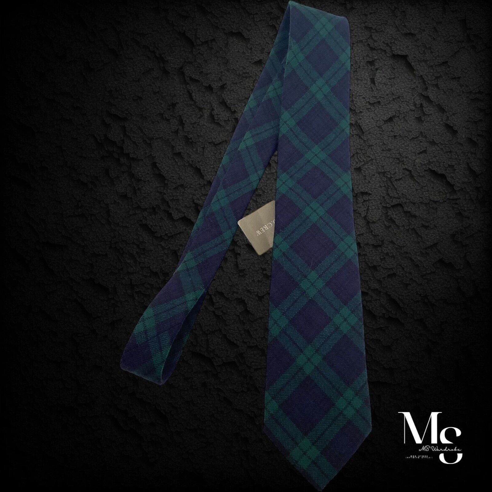 J.Crew $62 J.CREW Blue PLaid Wool Tie Made In USA W: 3.9" NWT Size ONE SIZE - 6 Thumbnail