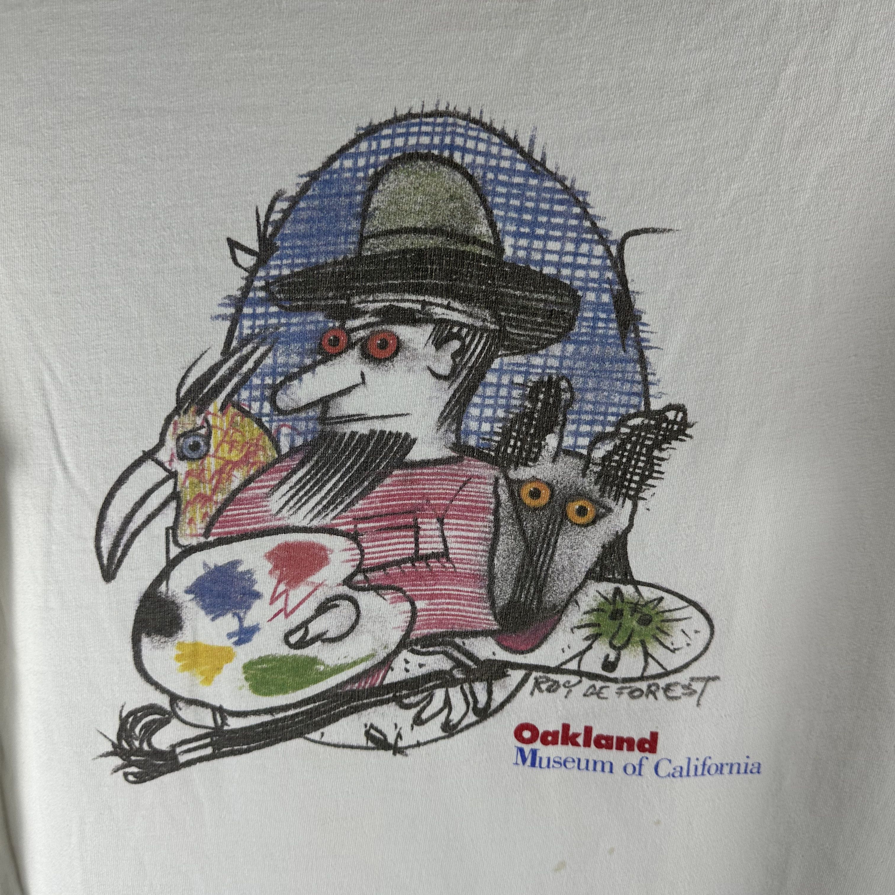 Vintage 90s Oakland Museum of California Roy De Forest Art T-shirt Size US L / EU 52-54 / 3 - 2 Thumbnail