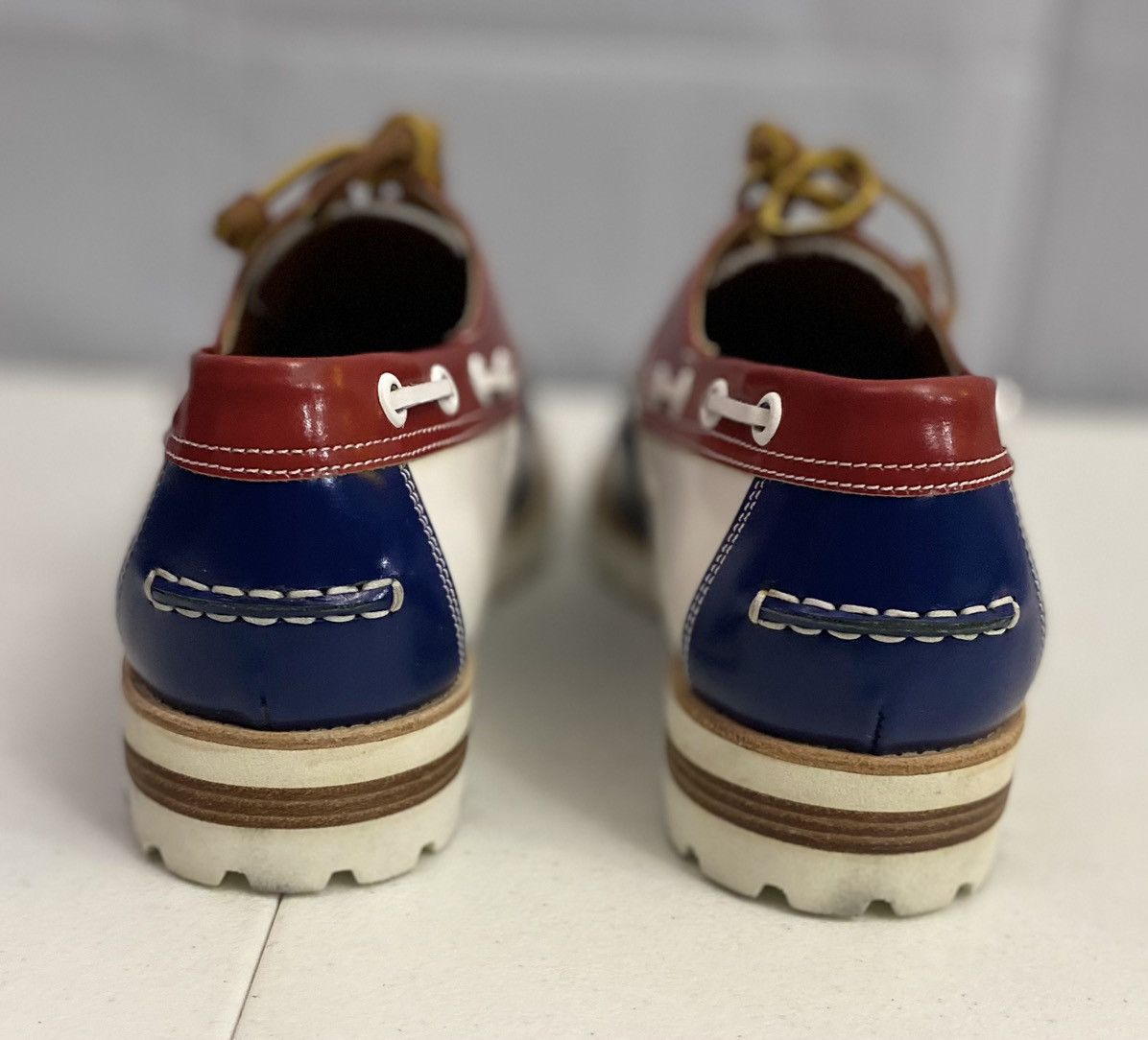 Dsquared2 Dsquared2 🇮🇹 R/W/B Leather Handmade Brogue Boat Shoes 8.5 NEW Size US 8.5 / EU 41-42 - 11 Thumbnail