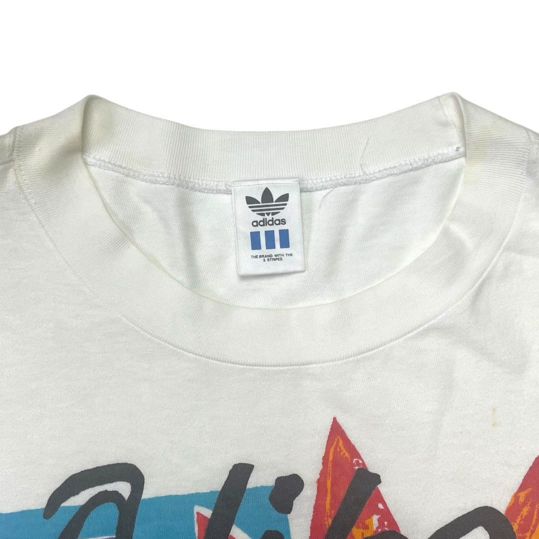 Adidas Vintage 90s Adidas Trefoil T-Shirt White | Made in Japan Size US L / EU 52-54 / 3 - 3 Thumbnail