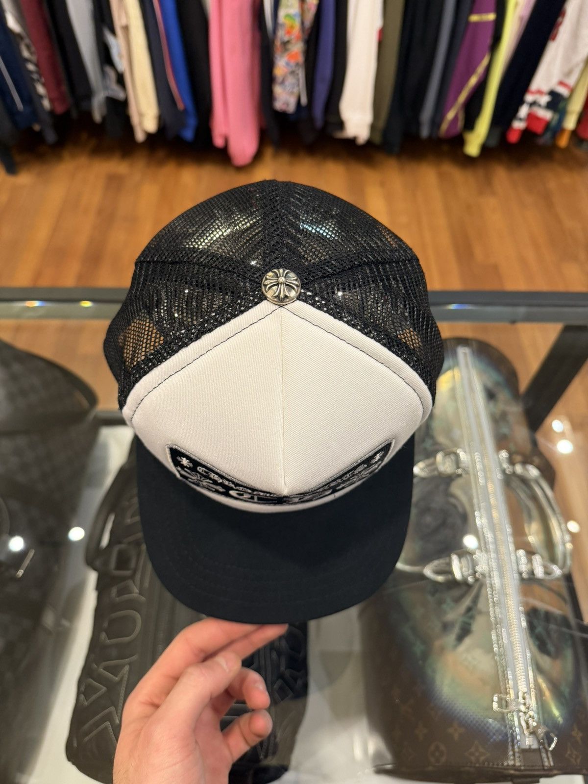 Chrome Hearts Chrome Hearts Hollywood USA Patch Trucker Hat - White Size ONE SIZE - 5 Thumbnail