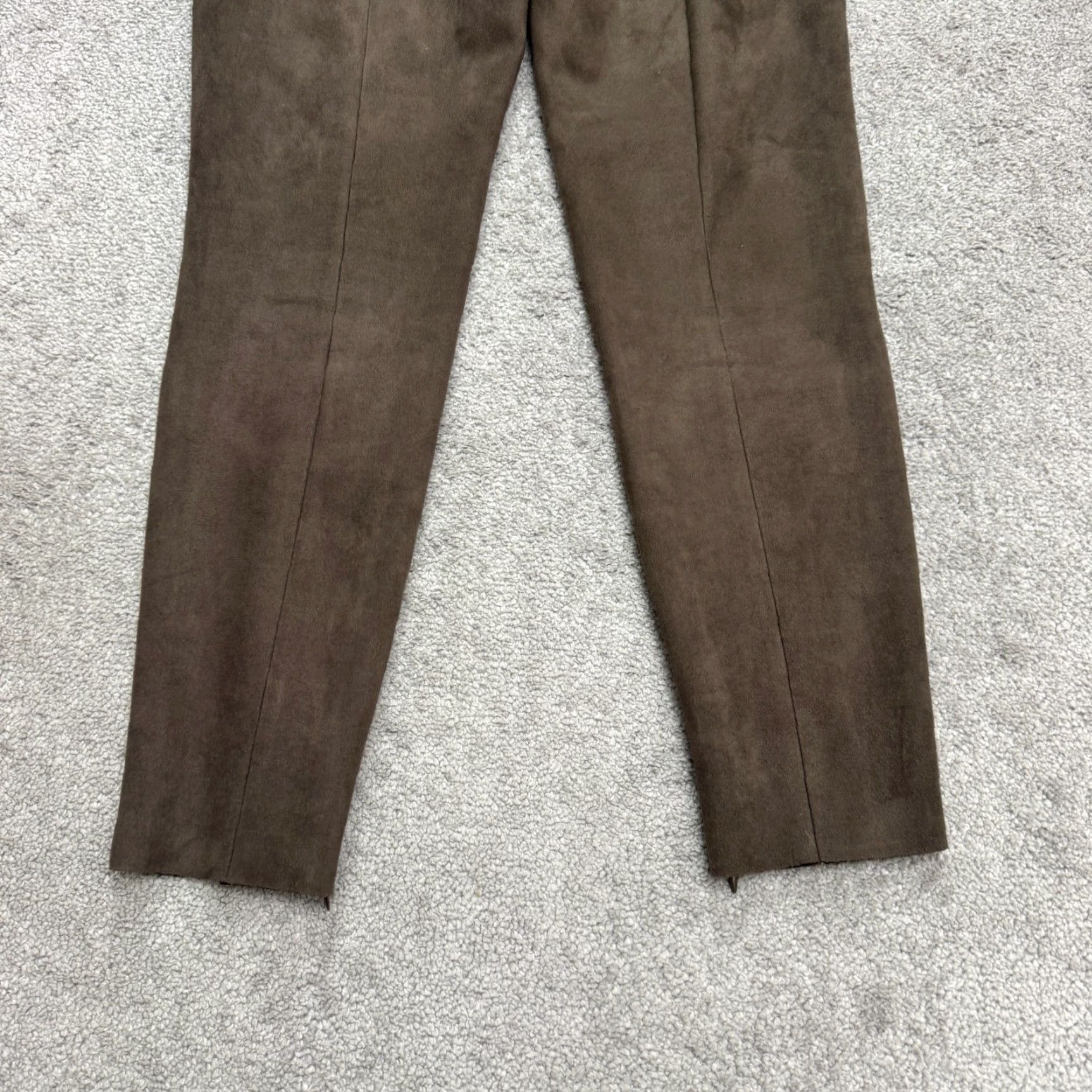 Zara Zara Basic Faux Suede High Rise Moto Trouser Pants Womens Medium Brown High Rise Size 32" / US 10 / IT 46 - 3 Thumbnail