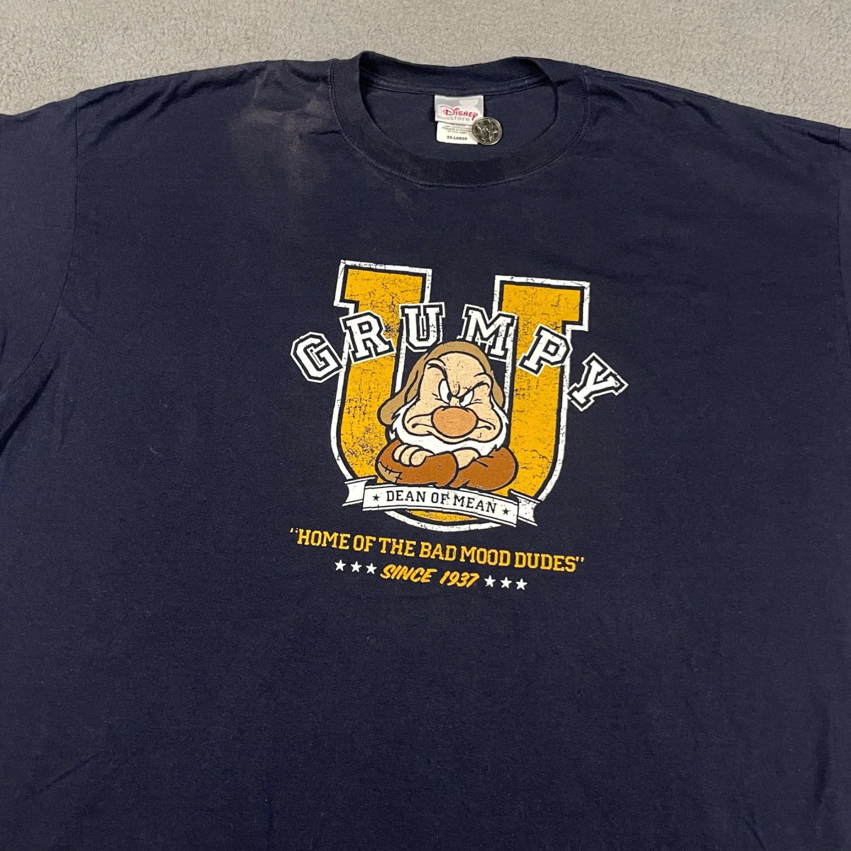 Disney VINTAGE Grumpy Disney Tshirt Mens XL Blue T-Shirt Disney Snow White Dwarfs Mickey Dwarfs Adults Crew Neck Short Sleeve Logo Cotton Blend Men's Shirt Size US XL / EU 56 / 4 - 2 Thumbnail