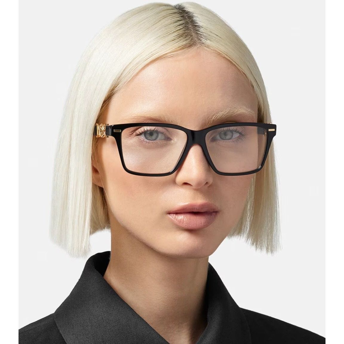 image of New Versace Ve3335 - Gb1 Eyeglasses in Black, Men's