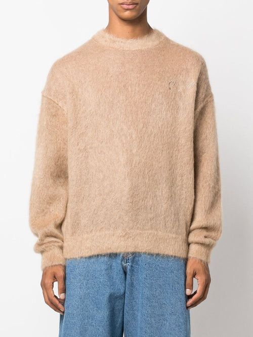 Off-White o1gr1nt1124 Arrow Mohair Skate Crewneck Sweater in Camel Size US XS / EU 42 / 0 - 2 Thumbnail