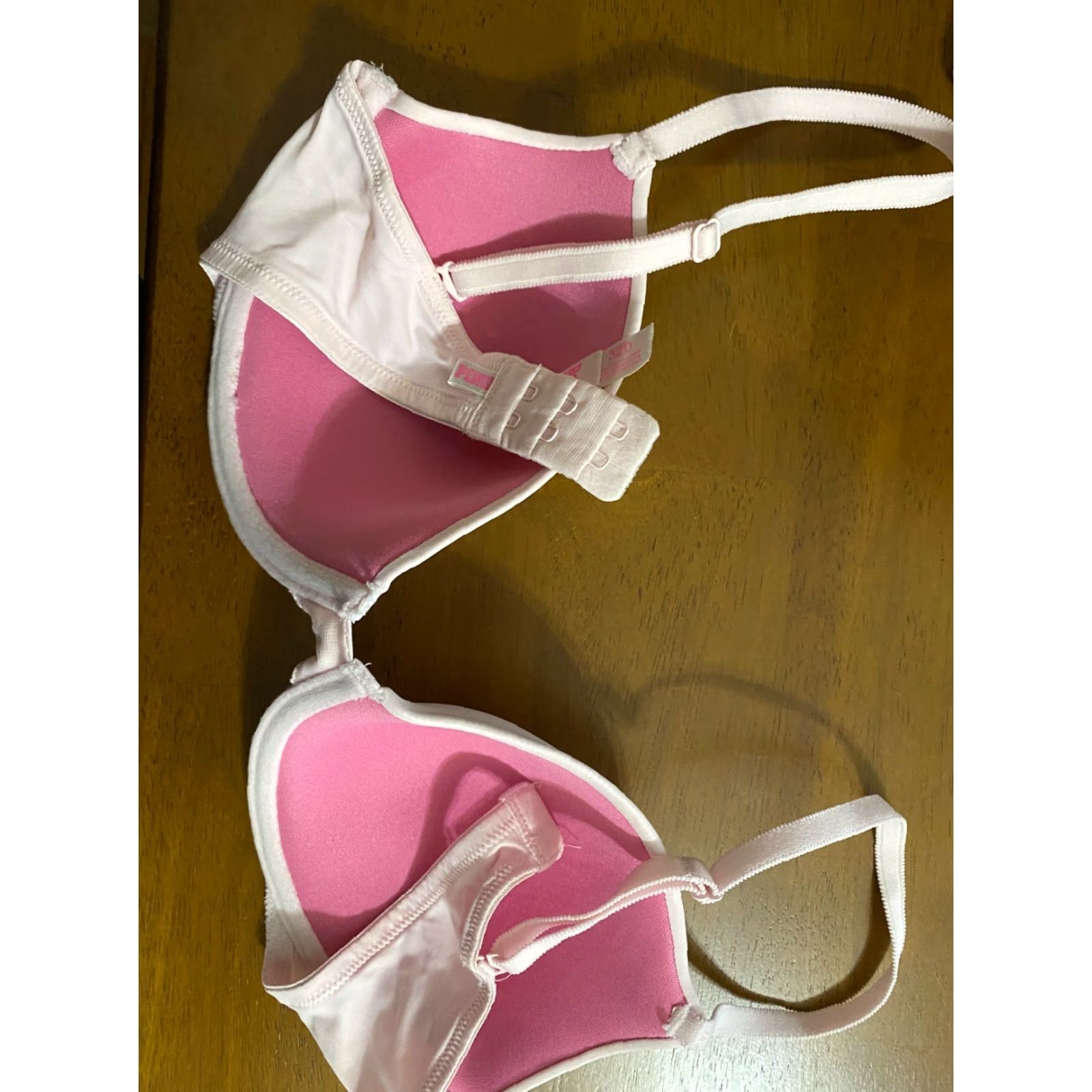 Victoria's Secret Victoria's Secret Pink Wear Everywhere Bra 32D Underwire Push Up Women Stars Multicolor Light Pink Size ONE SIZE - 2 Thumbnail