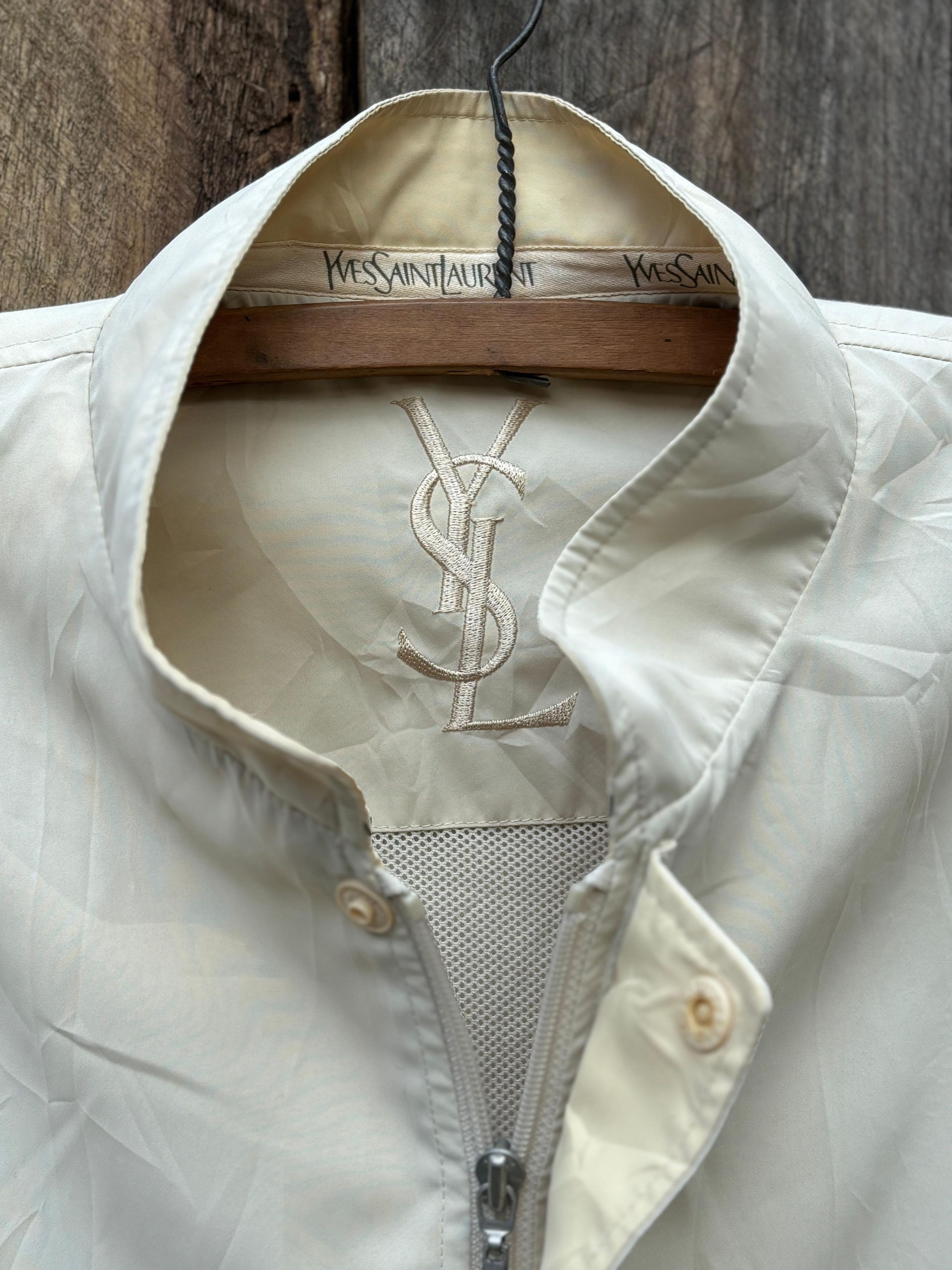 Saint Laurent Paris Vintage Yves Saint Laurent Pour Homme Big Logo Beige Jacket Size US L / EU 52-54 / 3 - 4 Thumbnail