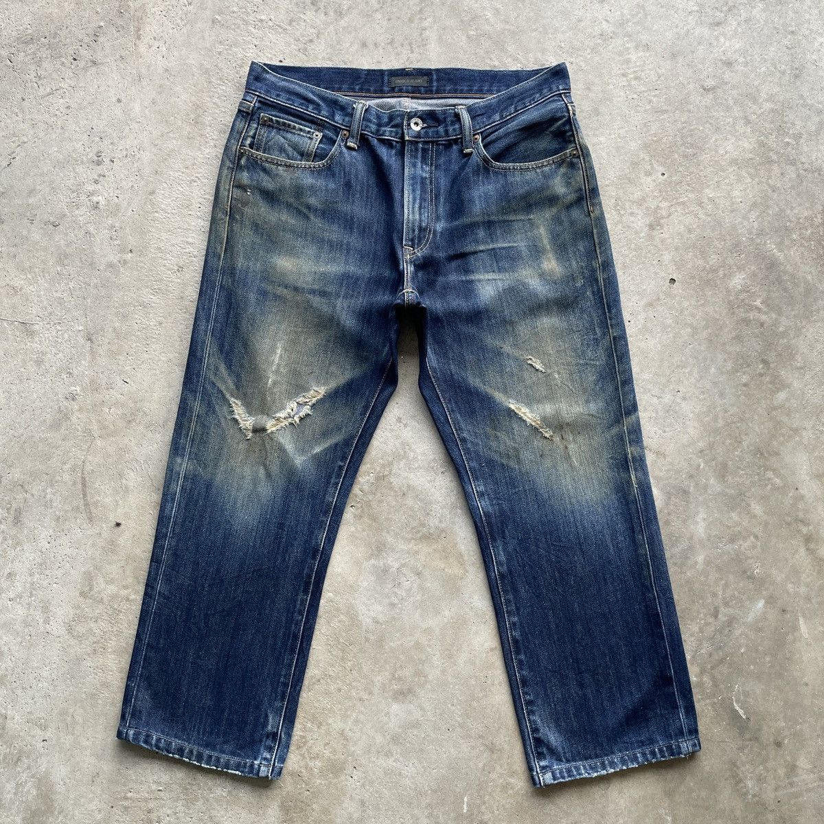 Japanese Brand Vintage Rusty Japanese Distressed Denim Jeans Pants W33 Size US 33 - 1 Thumbnail