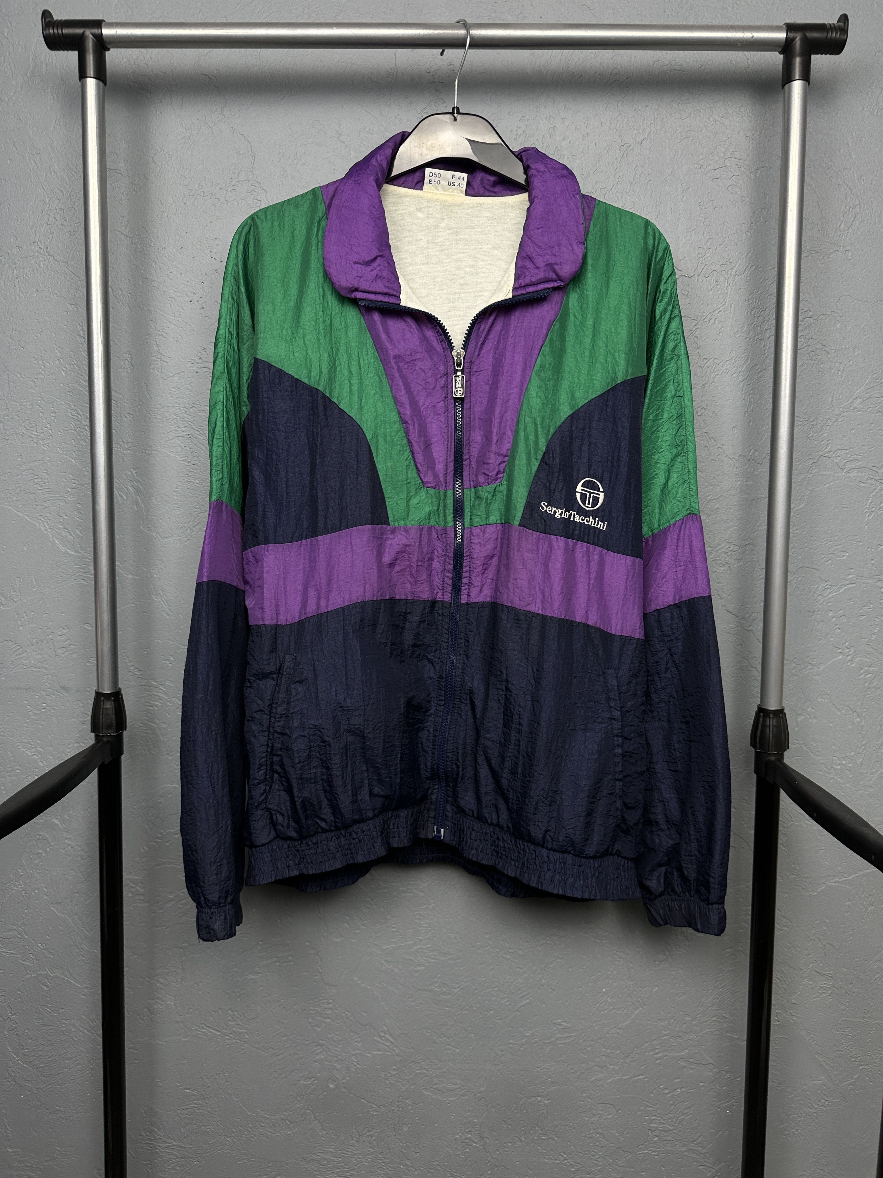 Sergio Tacchini Sergio Tacchini 90s Vintage Mens Nylon Track Top Jacket Size US M / EU 48-50 / 2 - 1 Thumbnail