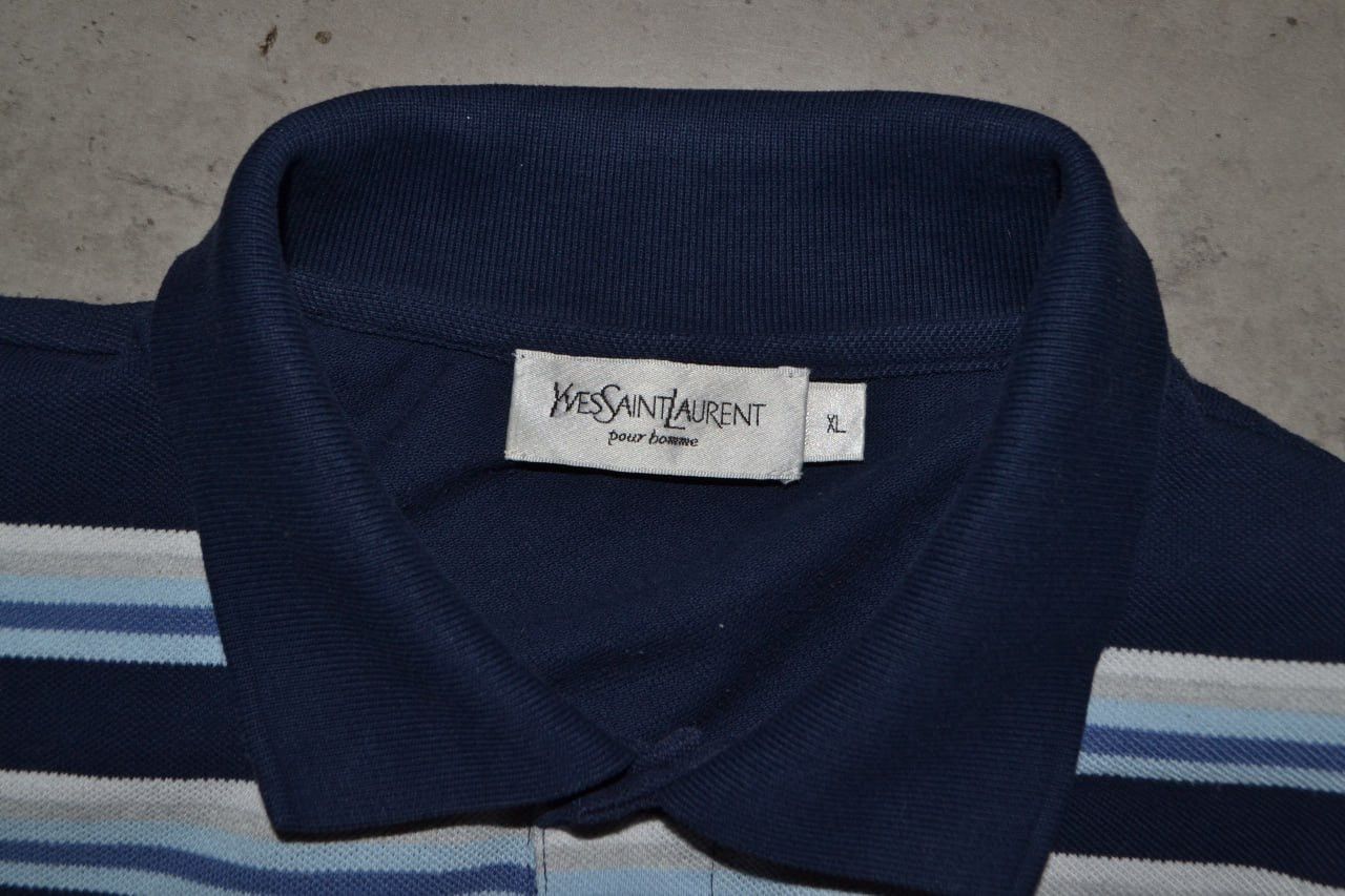 Yves Saint Laurent Rare YVES SAINT LAURENT Polo Shirt - Size XL - Navy Size US XL / EU 56 / 4 - 6 Thumbnail