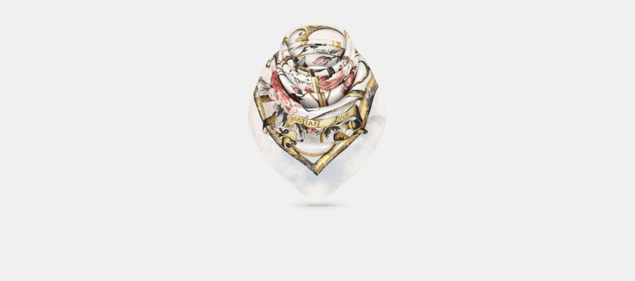 Dior o1w1db10424 Size: OS Dior Square Scarf in White/Gray Size ONE SIZE - 4 Thumbnail