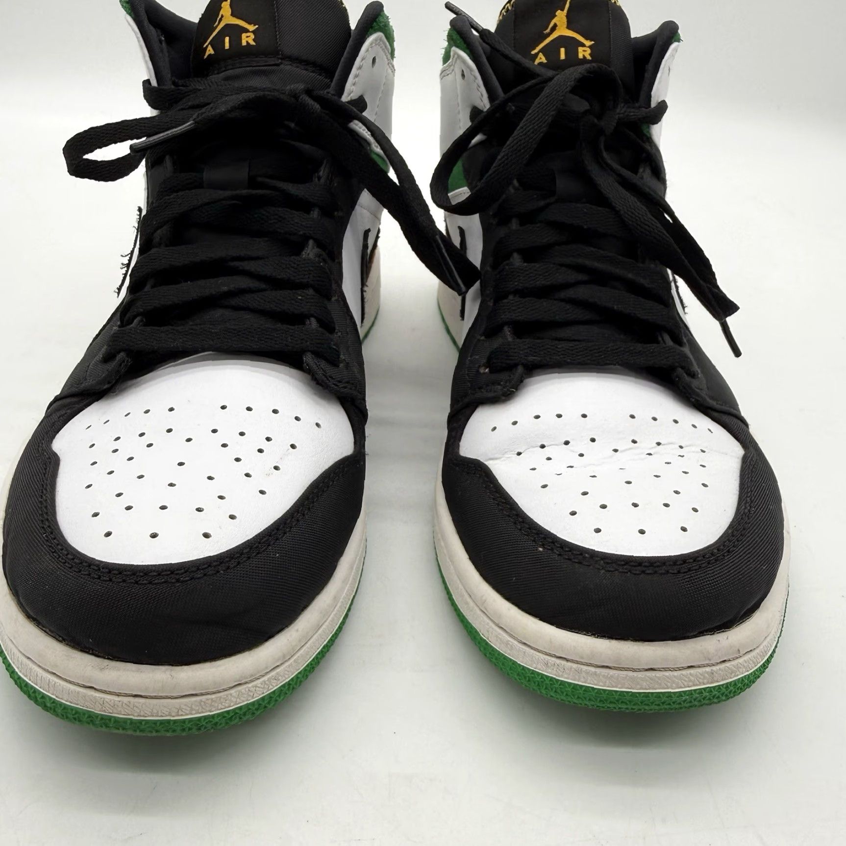Jordan Brand Nike Air Jordan 1 Mid SE Oakland Men's 8.5 White/Laser Orange/Black/Lucky Green Sneakers 852542-101 Size US 9 / EU 42 - 5 Thumbnail