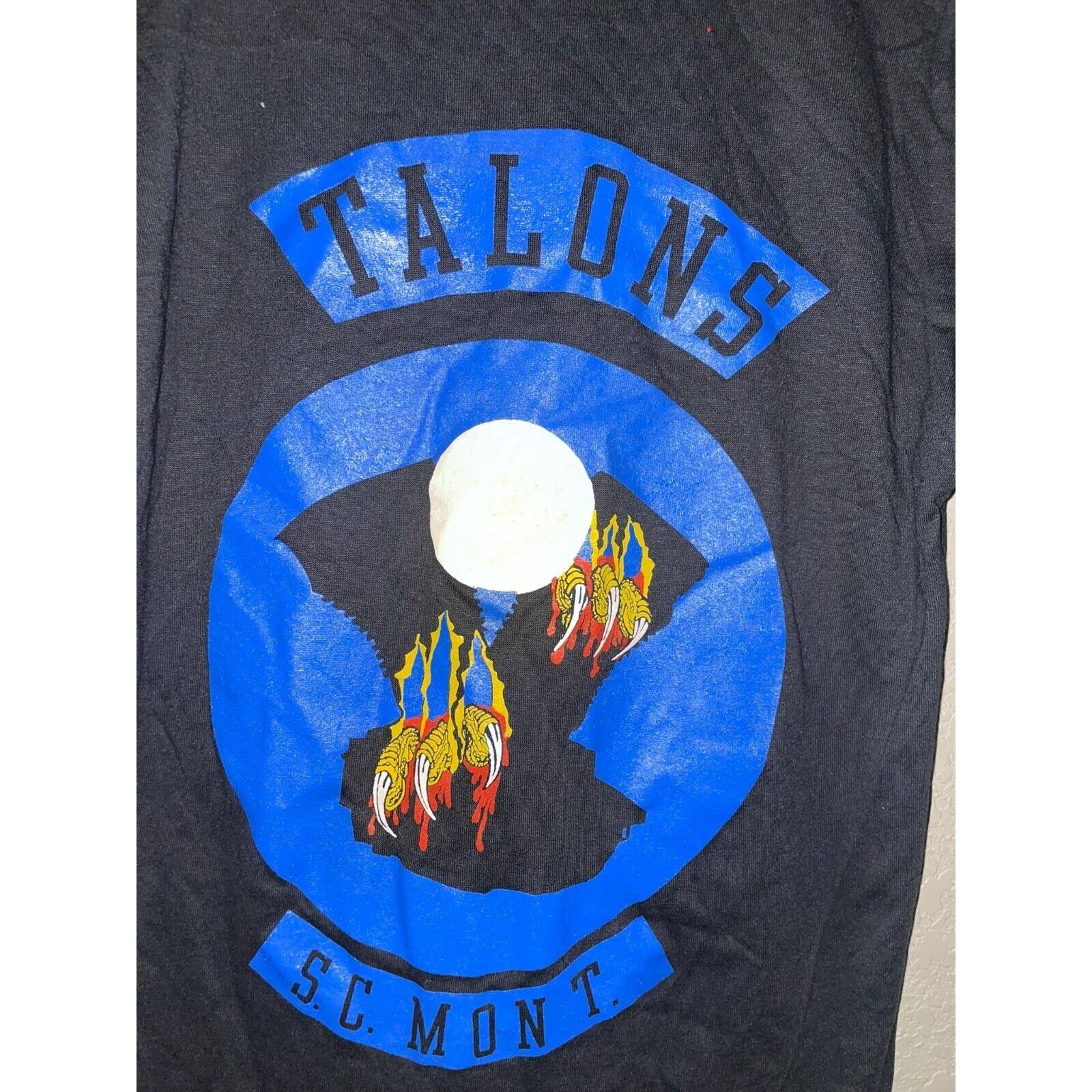 Jerzees Vintage Talons Shirt S.C. Mont. Black Graphic Tee 80s VTG M Size US M / EU 48-50 / 2 - 6 Thumbnail