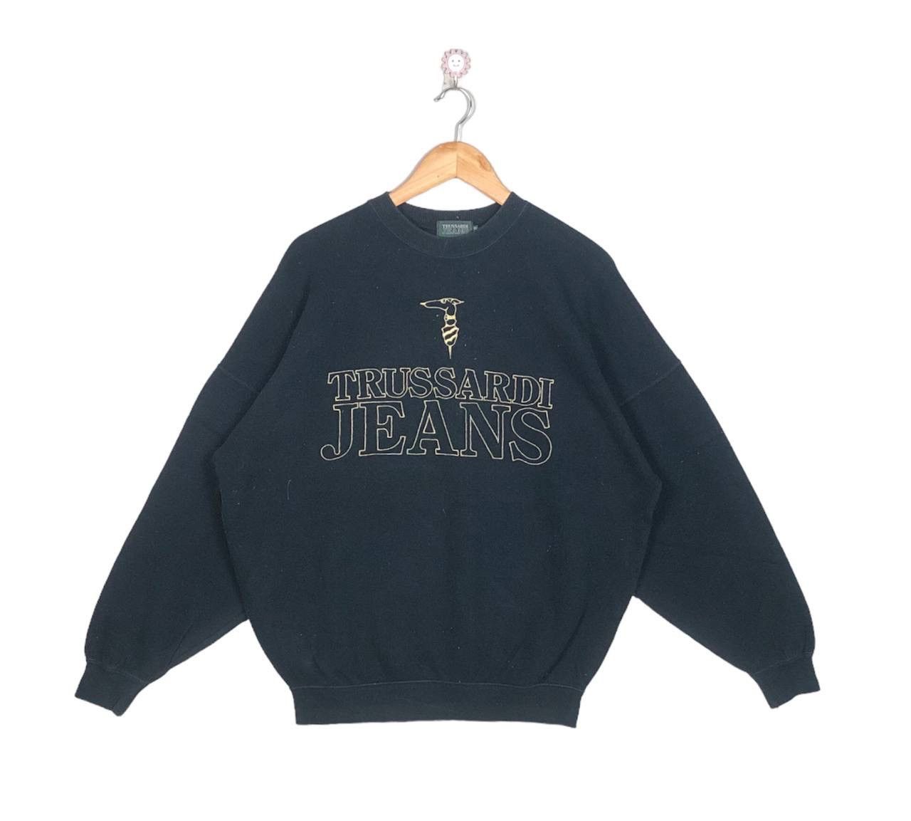 Trussardi × Vintage Vintage Designer Avant Garde Trussardi Sweatshirt Size US XL / EU 56 / 4 - 1 Thumbnail