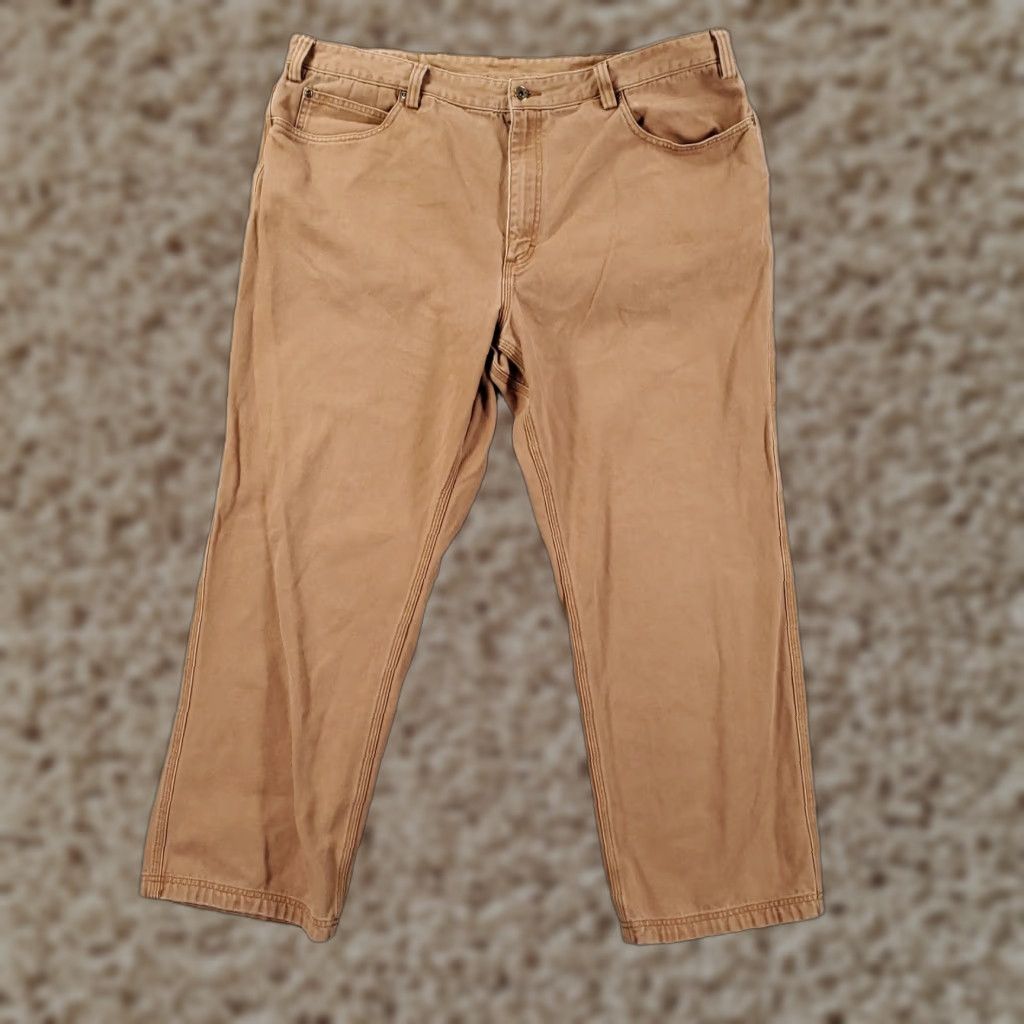 Vintage Duluth Jeans Mens 46x32 Canvas Brown Tan 100% Cotton Workwear 5-Pocket Embroidered Logo Button Zip Vintage No Size US 30 / EU 46 - 1 Thumbnail