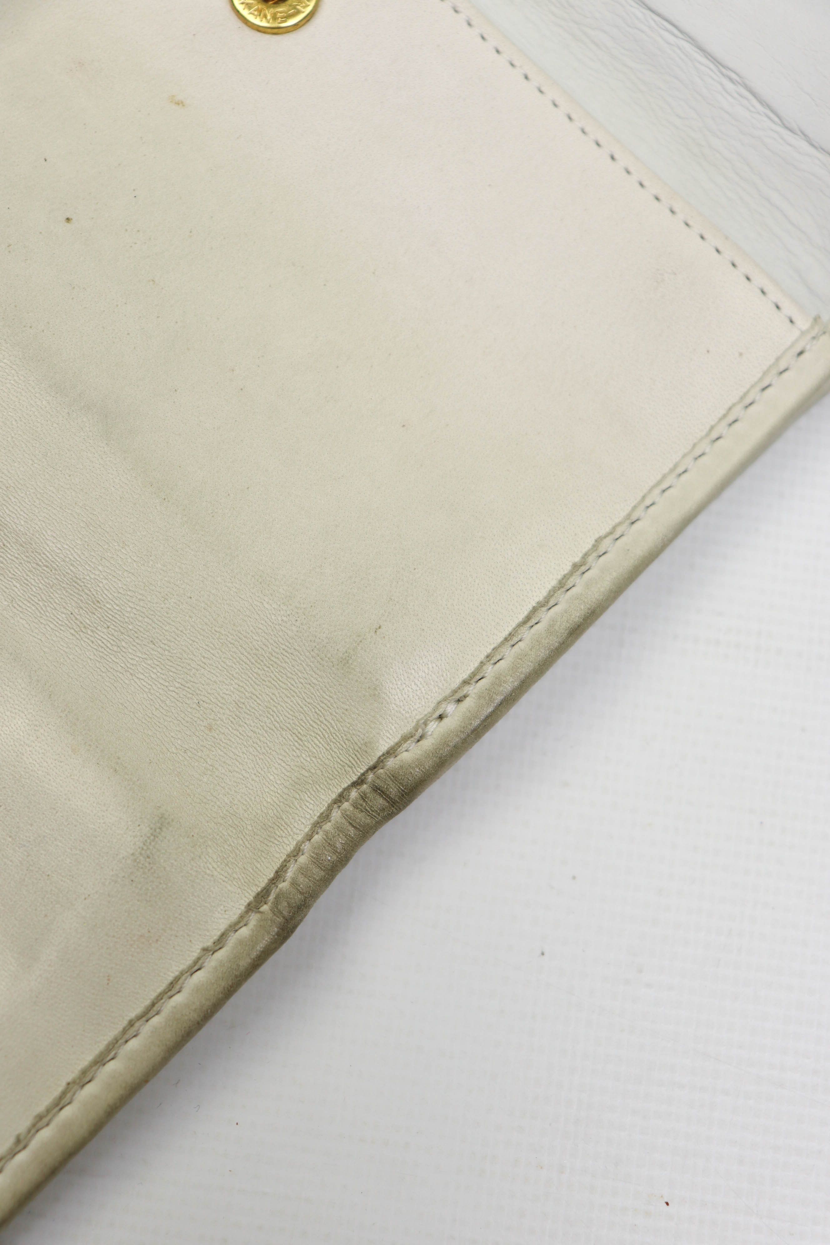 Armani Y2k Vintage Armani Exchange Distressed White Leather Wallet Size ONE SIZE - 8 Thumbnail