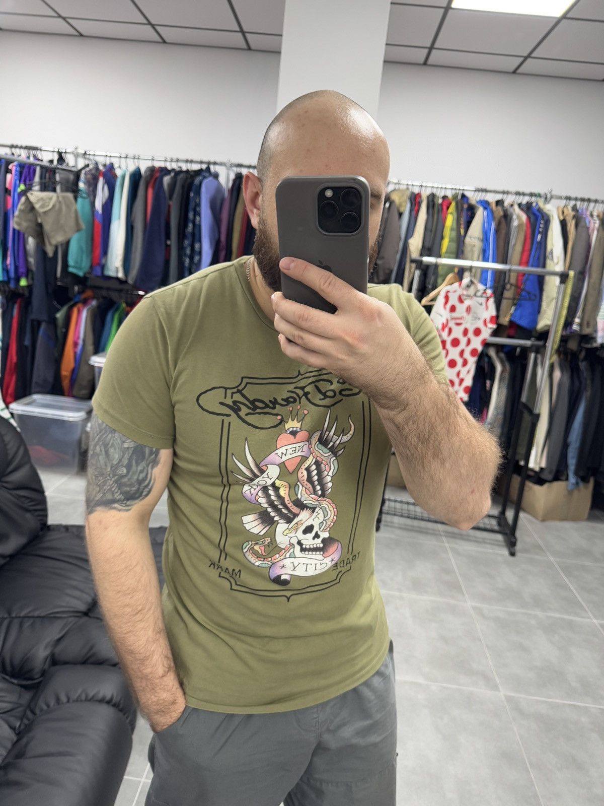 Ed Hardy Ed Hardy New York City Tattoo Skull T-Shirt Size M Size US M / EU 48-50 / 2 - 2 Thumbnail