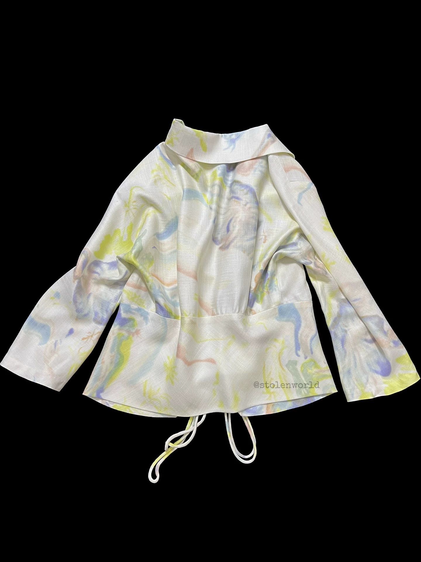 Issey Miyake Issey Miyake 2006 SS Bamboo Painted Drawstring Top Size XS / US 0-2 / IT 36-38 - 3 Thumbnail