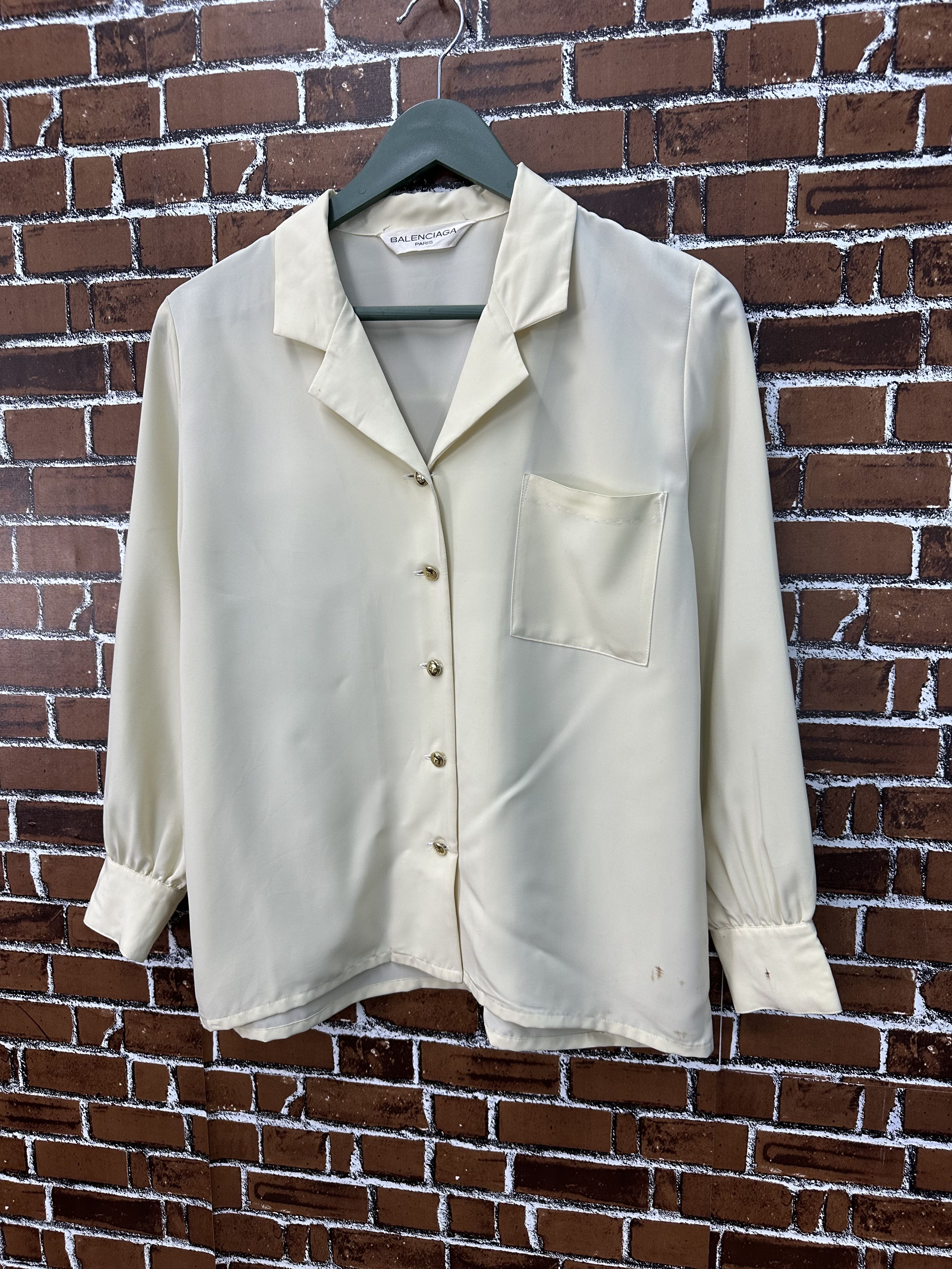 Balenciaga Vintage Balenciaga Polyster Button Shirt VT01 Size S / US 4 / IT 40 - 2 Thumbnail