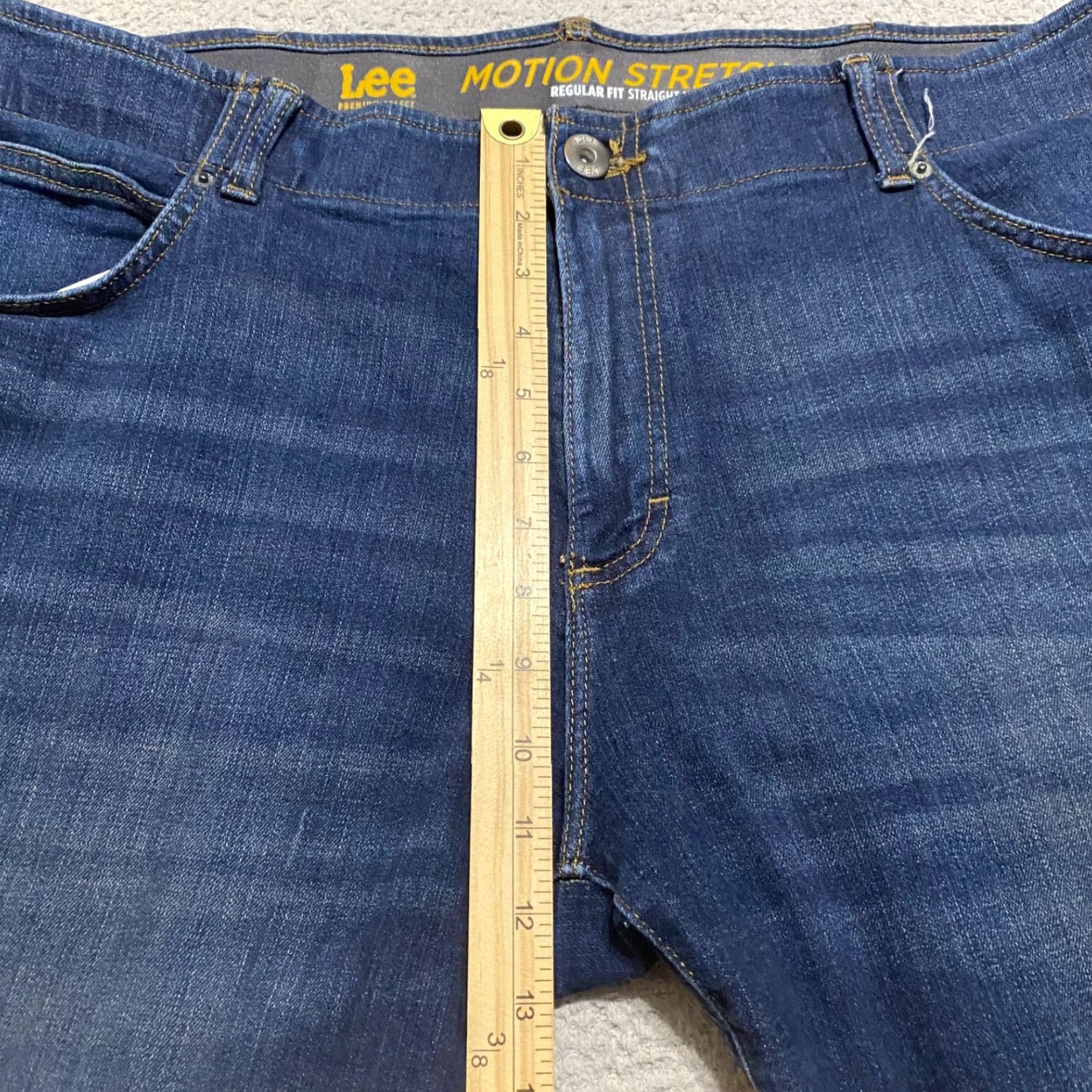 Lee Lee Mens Jeans Blue Denim Dark Wash Motion Stretch Straight 40x29 Regular Waist 5-Pocket Denim Jeans Mens Blue Size US 40 / EU 56 - 7 Thumbnail