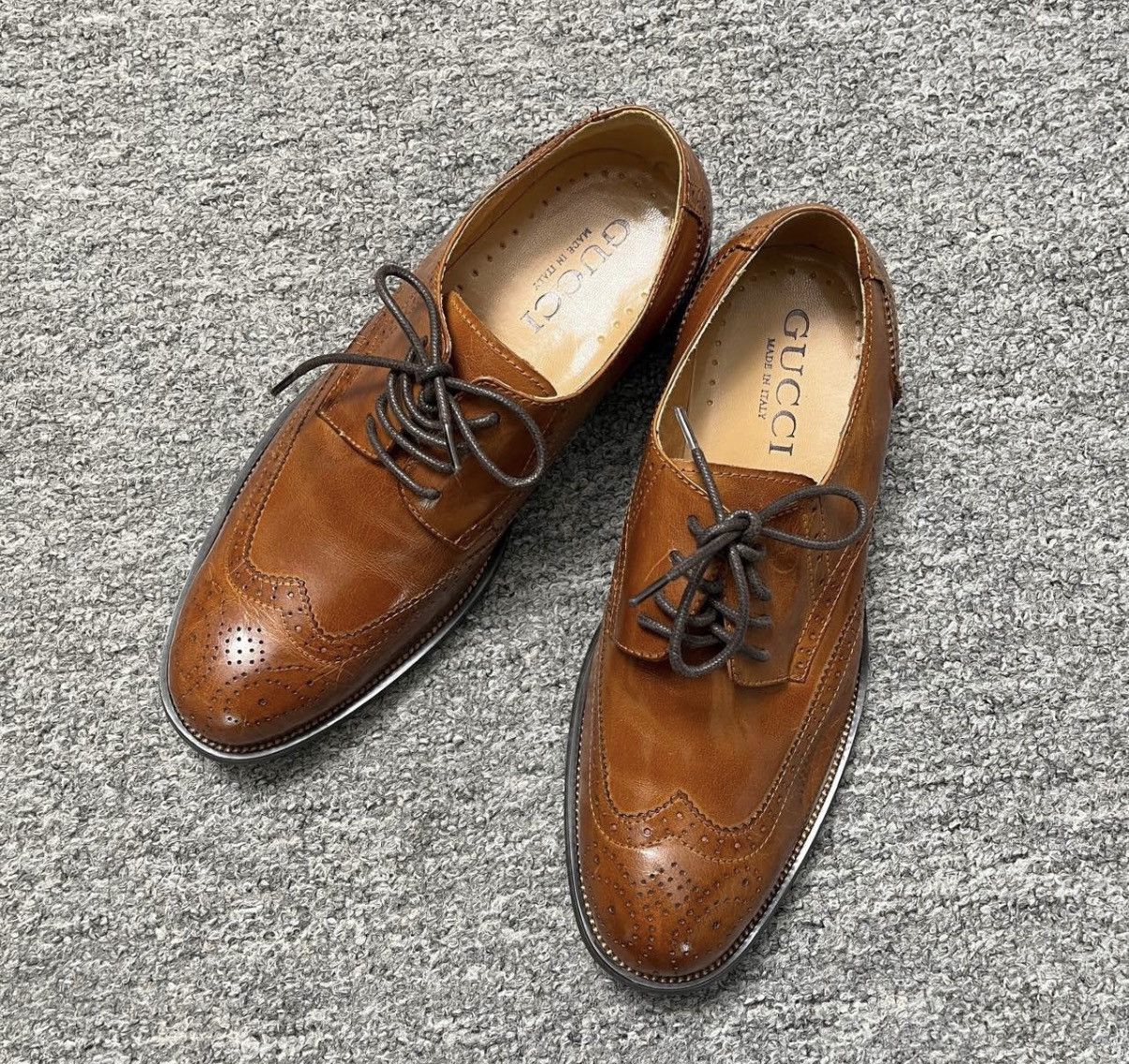 Gucci Gucci Brown Leather Shoes K12 Size US 7 / EU 40 - 2 Thumbnail