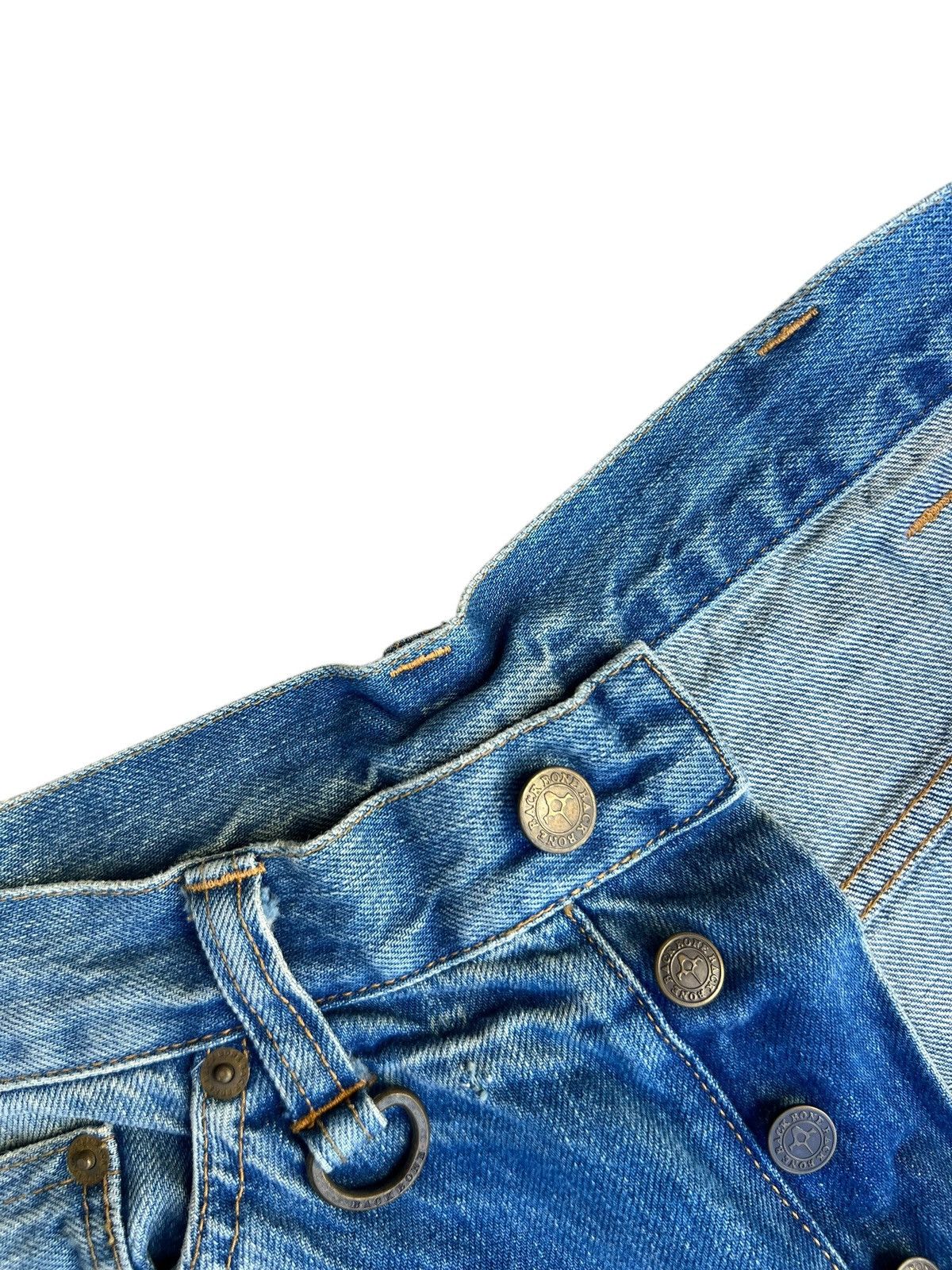 Vintage Mud Wash Back Bone Dirty Selvedge Denim Super Flare Jeans Size US 30 / EU 46 - 7 Thumbnail