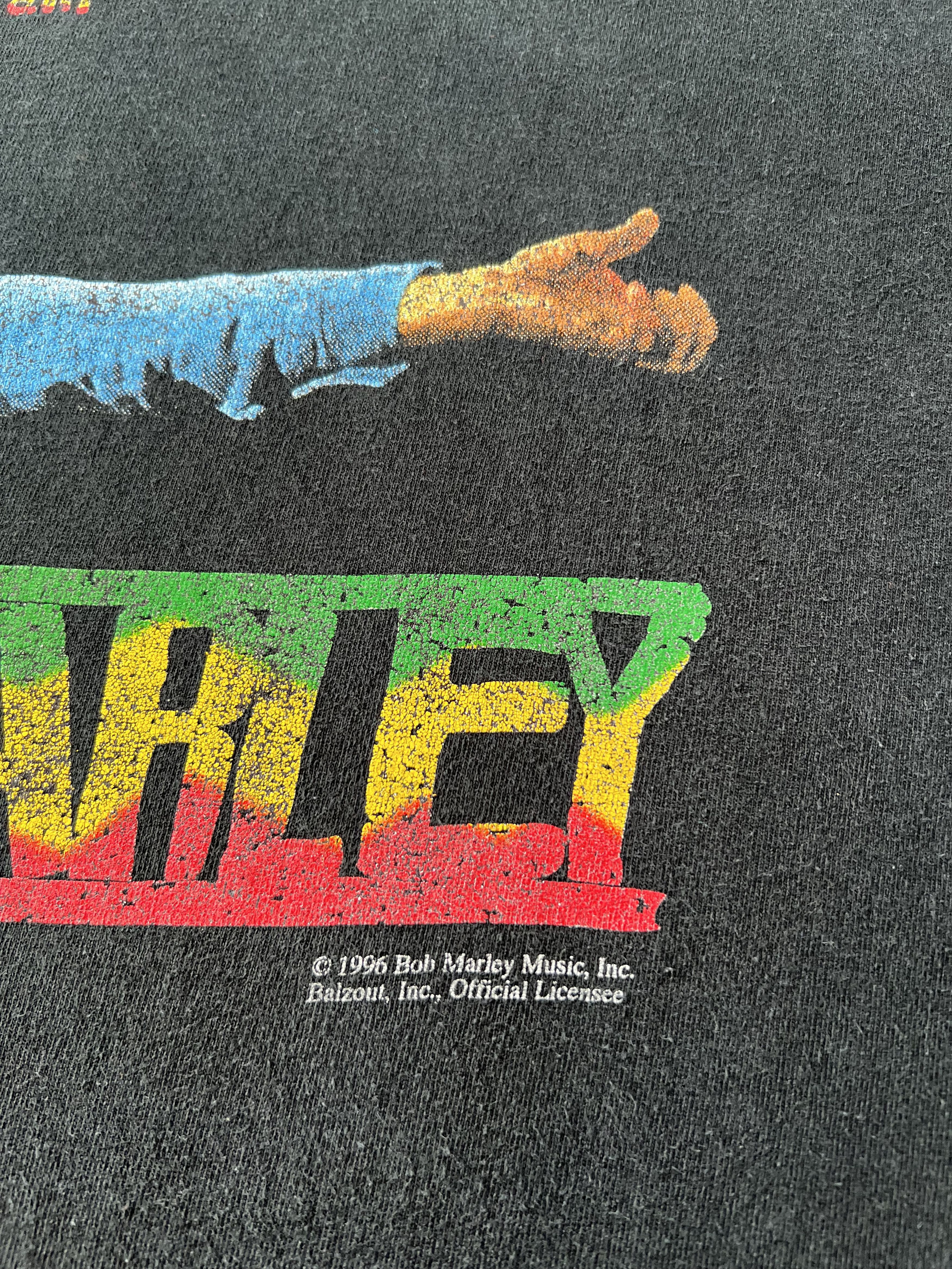 Band Tees Vintage 1996 Bob Marley Zion Train Jamaica Black T-shirt Size US XL / EU 56 / 4 - 14 Thumbnail