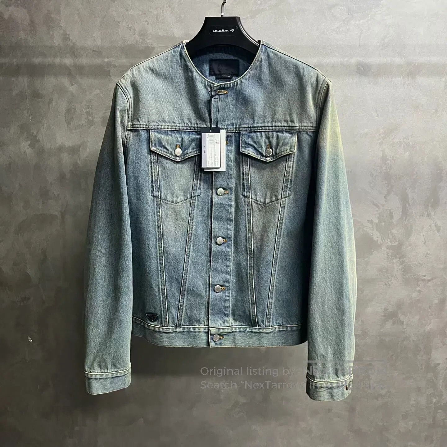 Louis Vuitton Louis Vuitton Worn-out round-neck, waist-tight denim jacke Size US XXL / EU 58 / 5 - 1 Thumbnail