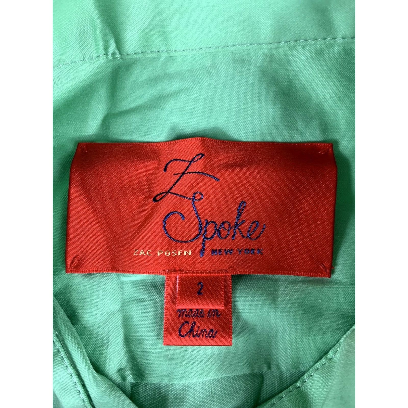 Zac Posen ZAC POSEN Z SPOKE Shirt Dress WOMENS SIZE 2 GREEN BLUE COLLARED Size XS / US 0-2 / IT 36-38 - 3 Thumbnail