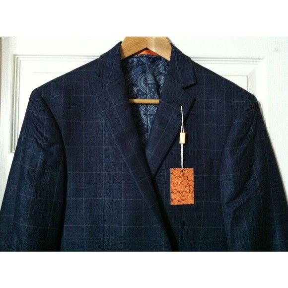 Tallia 350.00 TALLIA MEN'S NEW 48%WOOL 52%SILK COAT BLAZER SIZE:38R Size 38R - 2 Thumbnail