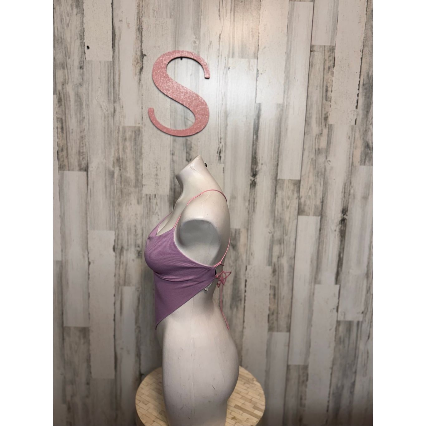 Other Lavender Ribbed Lace Up Back Bodysuit Size Small Purple Ruch Size S / US 4 / IT 40 - 2 Thumbnail
