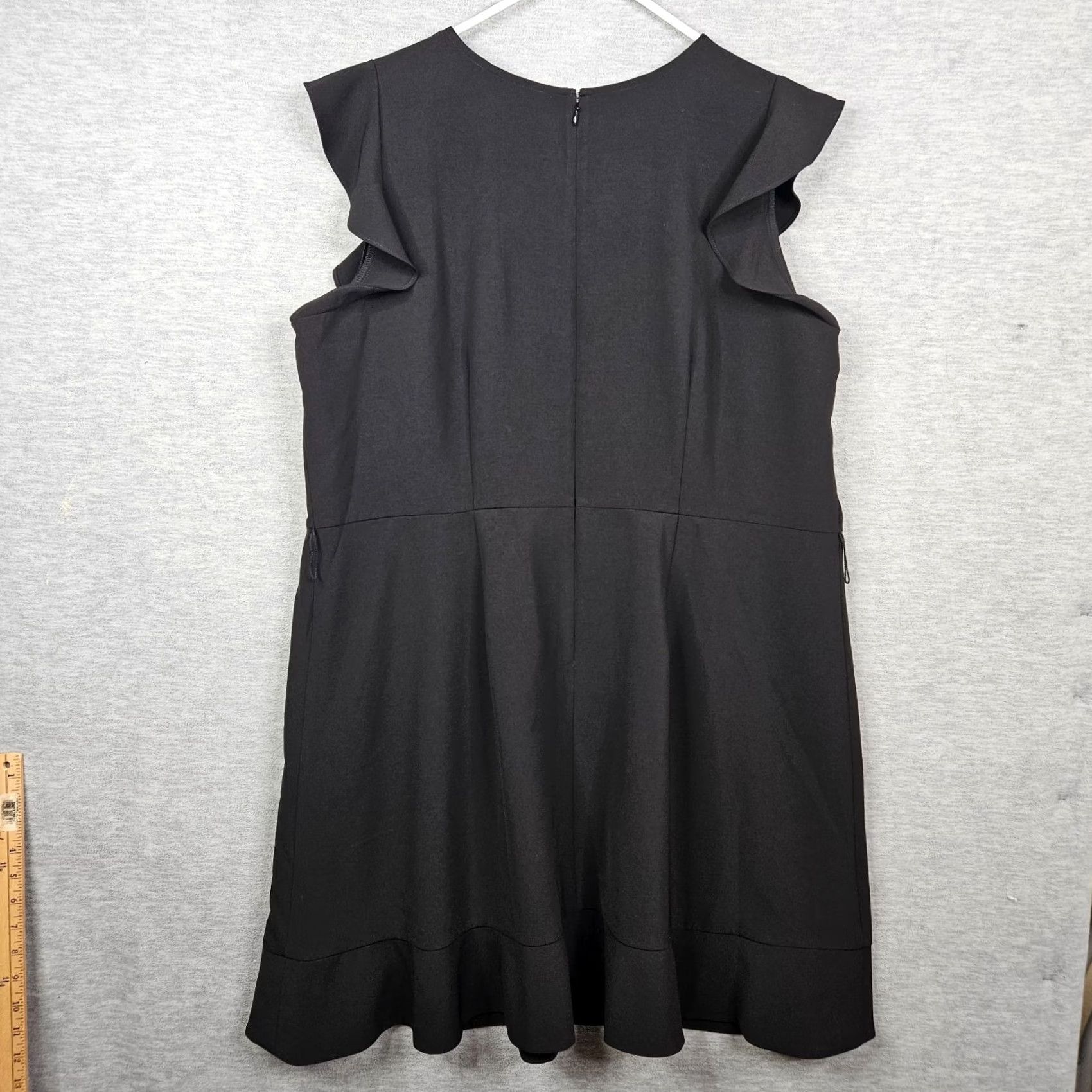 Loft LOFT Plus Black Ruffle Sleeve Fit & Flare Dress Plus Size 20 NEW Size 3XL / US 20-22 - 2 Thumbnail