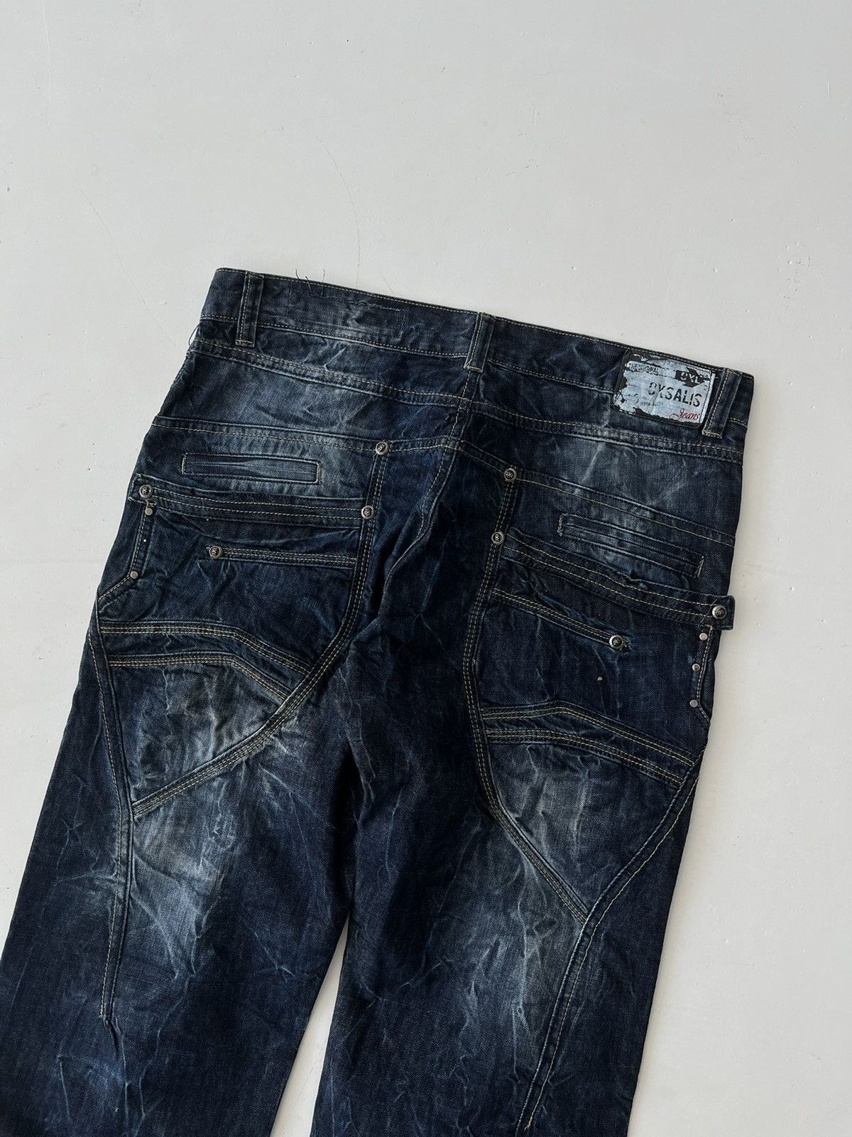 20471120 Vintage Avant Garde Japanese Acid Dyed wash Punk Jeans y2k Size US 34 / EU 50 - 7 Thumbnail
