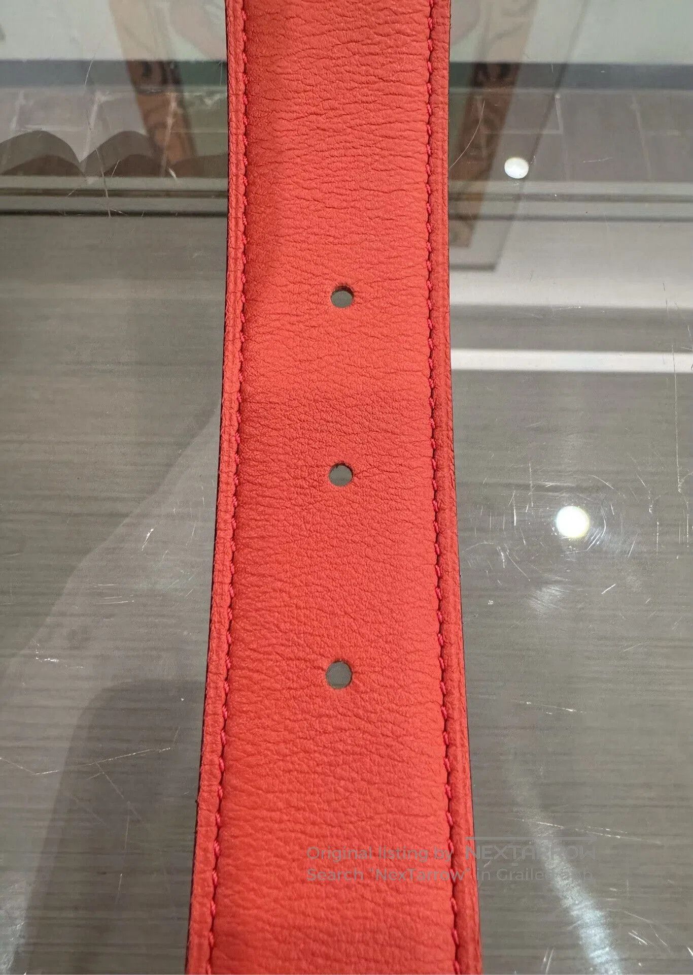 Hermes Hermes 3.2cm Red White Belt. Size ONE SIZE - 6 Thumbnail