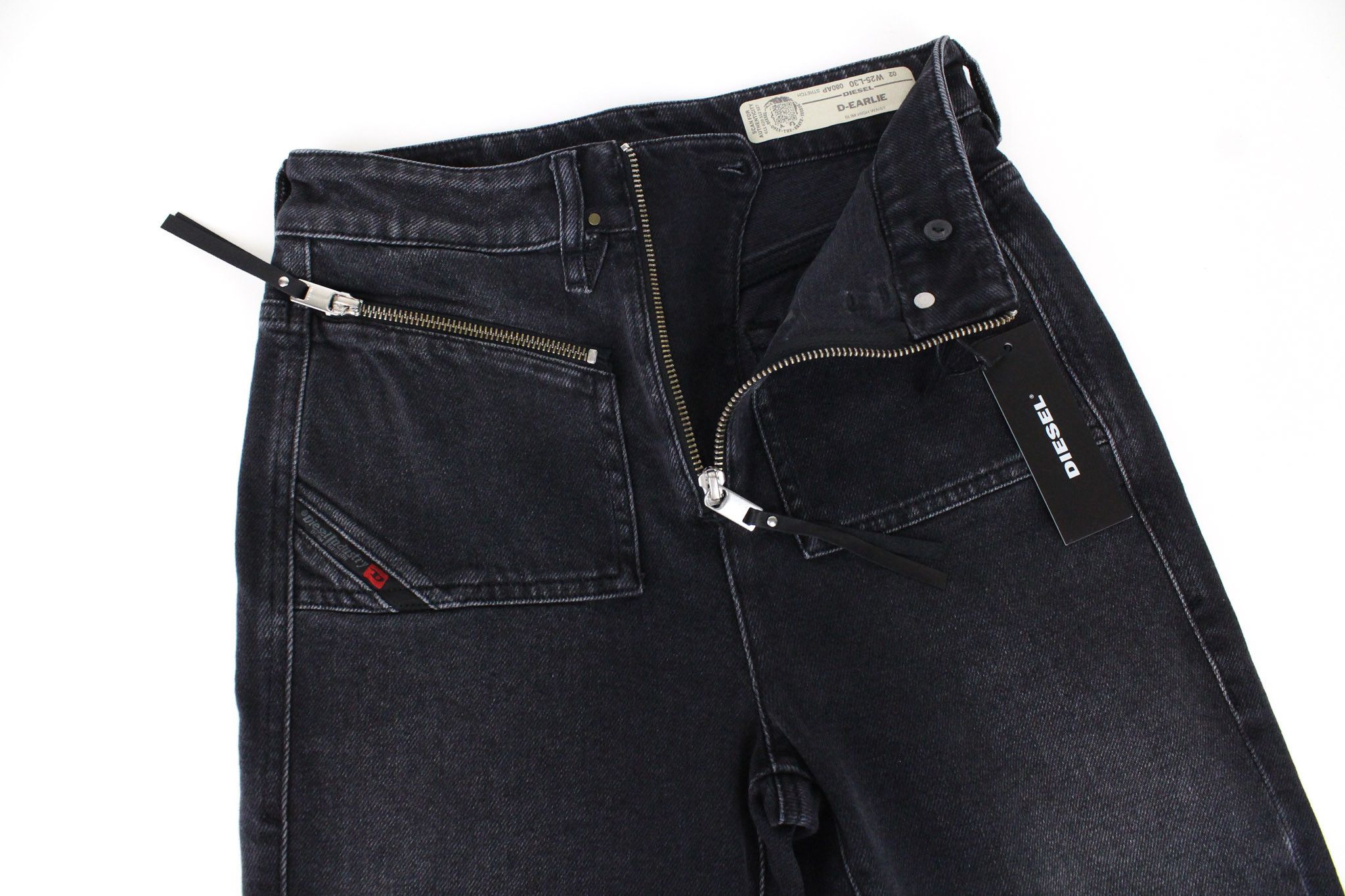 Diesel D-EARLIE 080AP W25/L30 Black High Waist Jeans 71074 Size 25" / US 0 / IT 36 - 3 Thumbnail