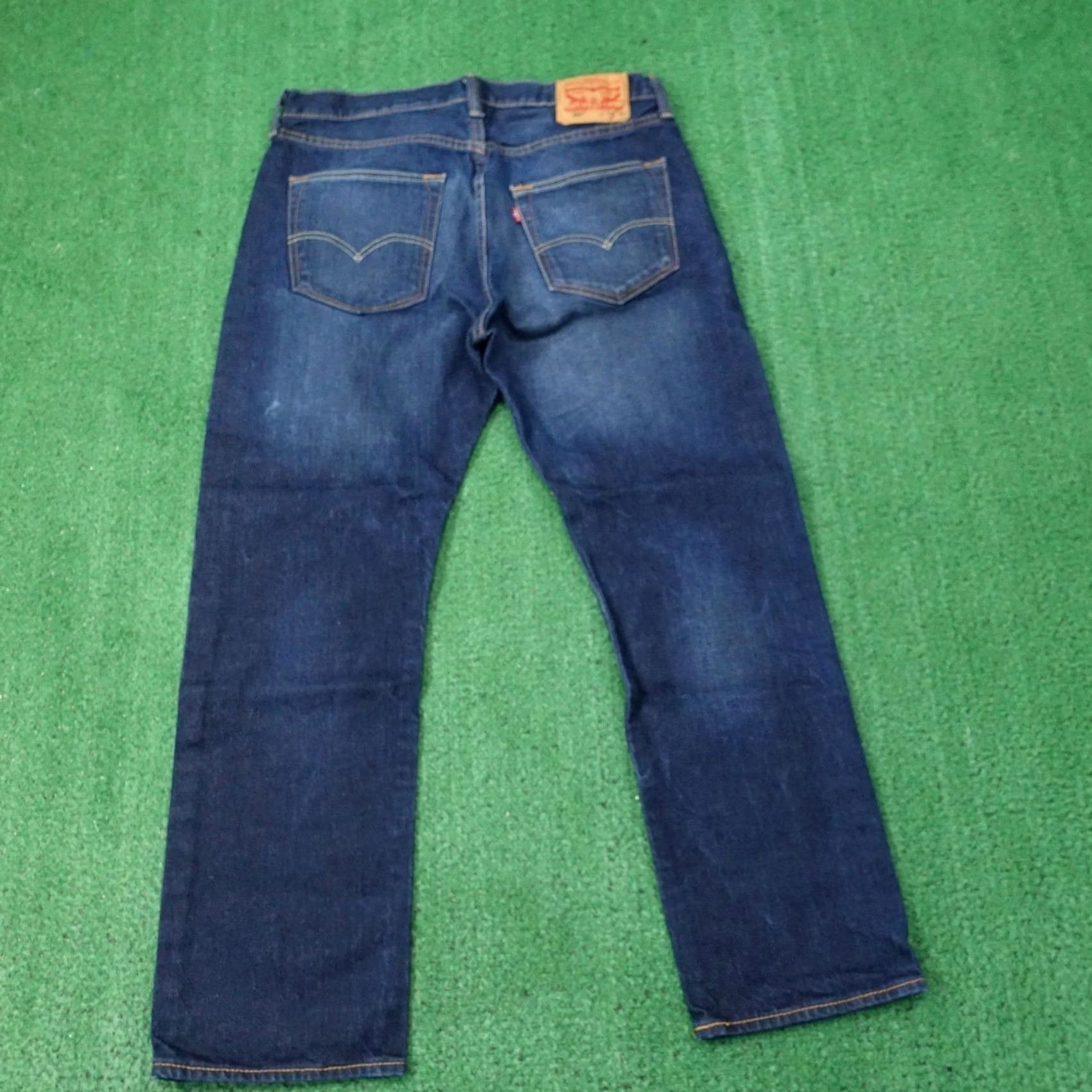Levi's Levi's 501 Jeans Mens 33x28 Blue Denim Button Fly Straight Regular Size US 33 - 5 Thumbnail
